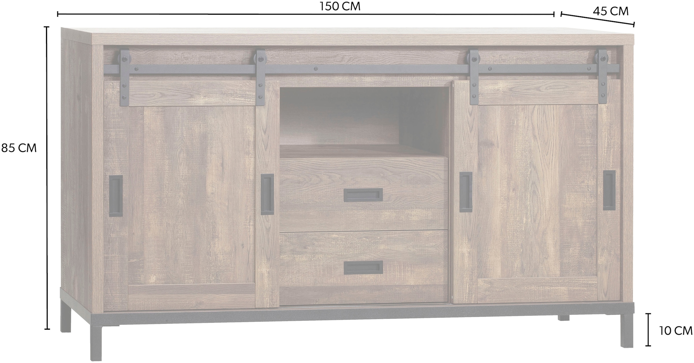OMG Design Sideboard »Stanley«, in zwei Breiten, mit viel Stauraum