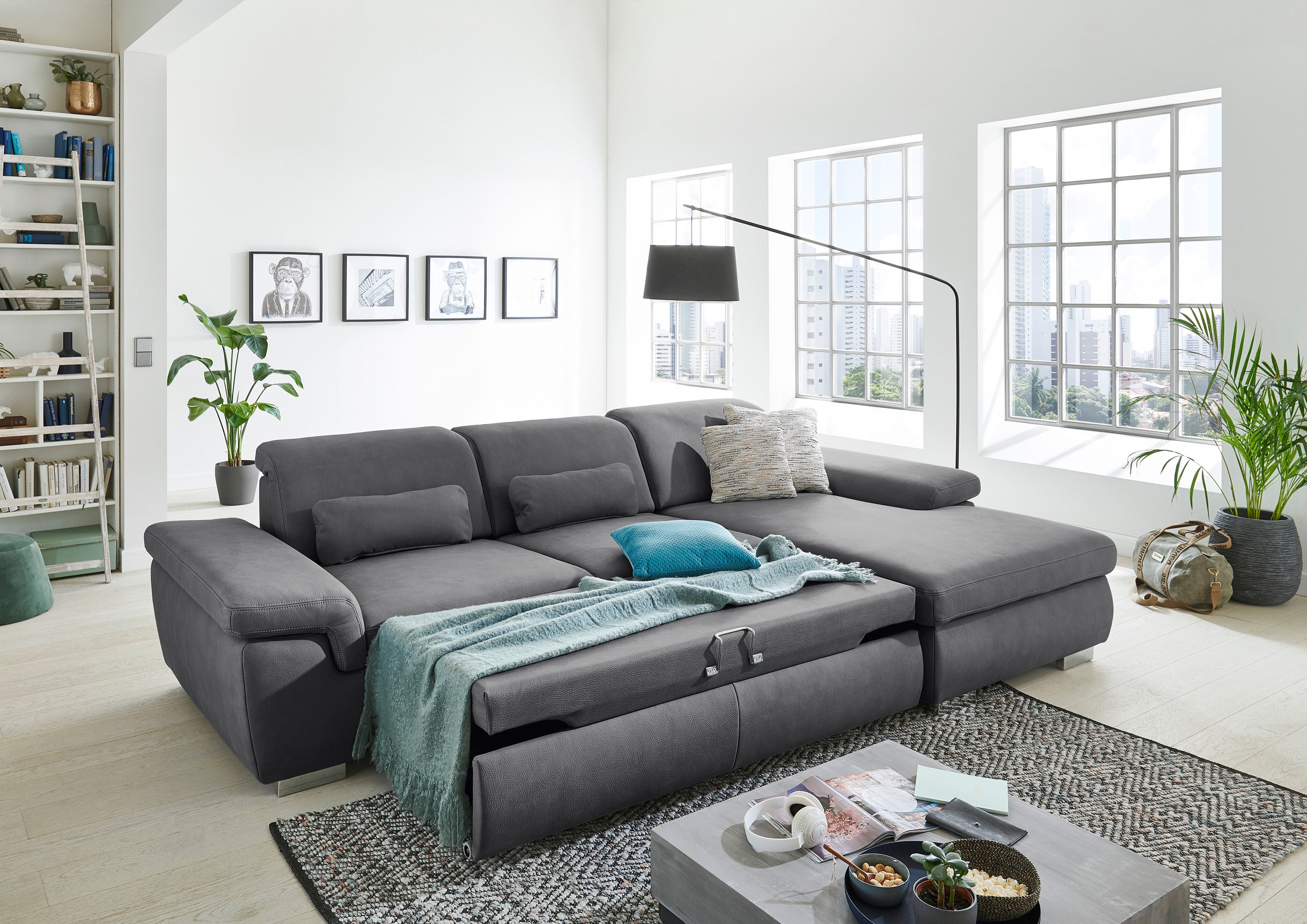 Die PlanBar Ecksofa »MP-IN17041 L-Form«, mit Sitztiefenverstellung, optional Kopfteilverstellung & Bettfunktion