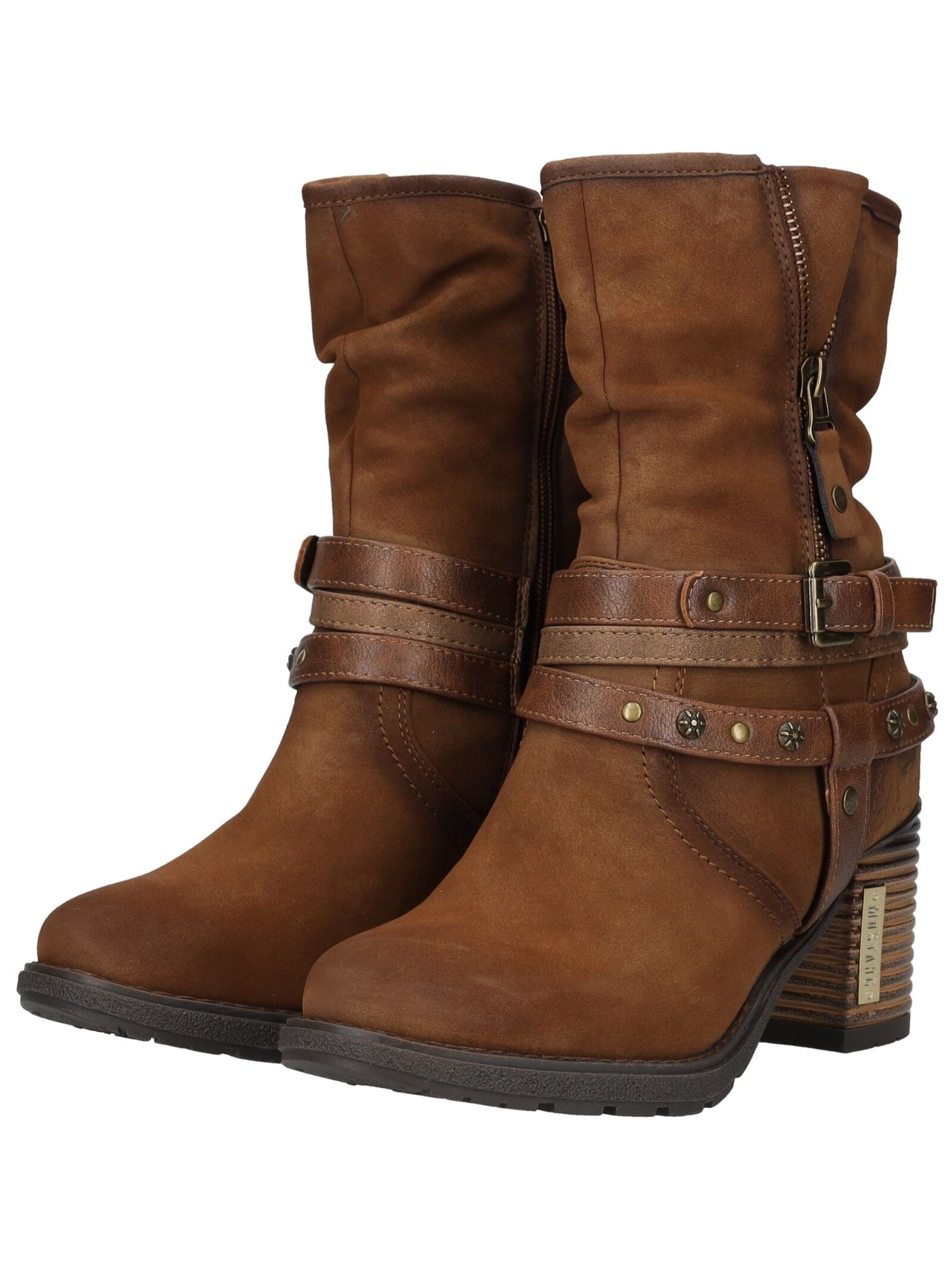 High-Heel-Stiefelette MUSTANG SHOES "Mustang Shoes Stiefelette Lederimitat", Damen, Gr. 40, whisky, Lederimitat, Schuhe 3