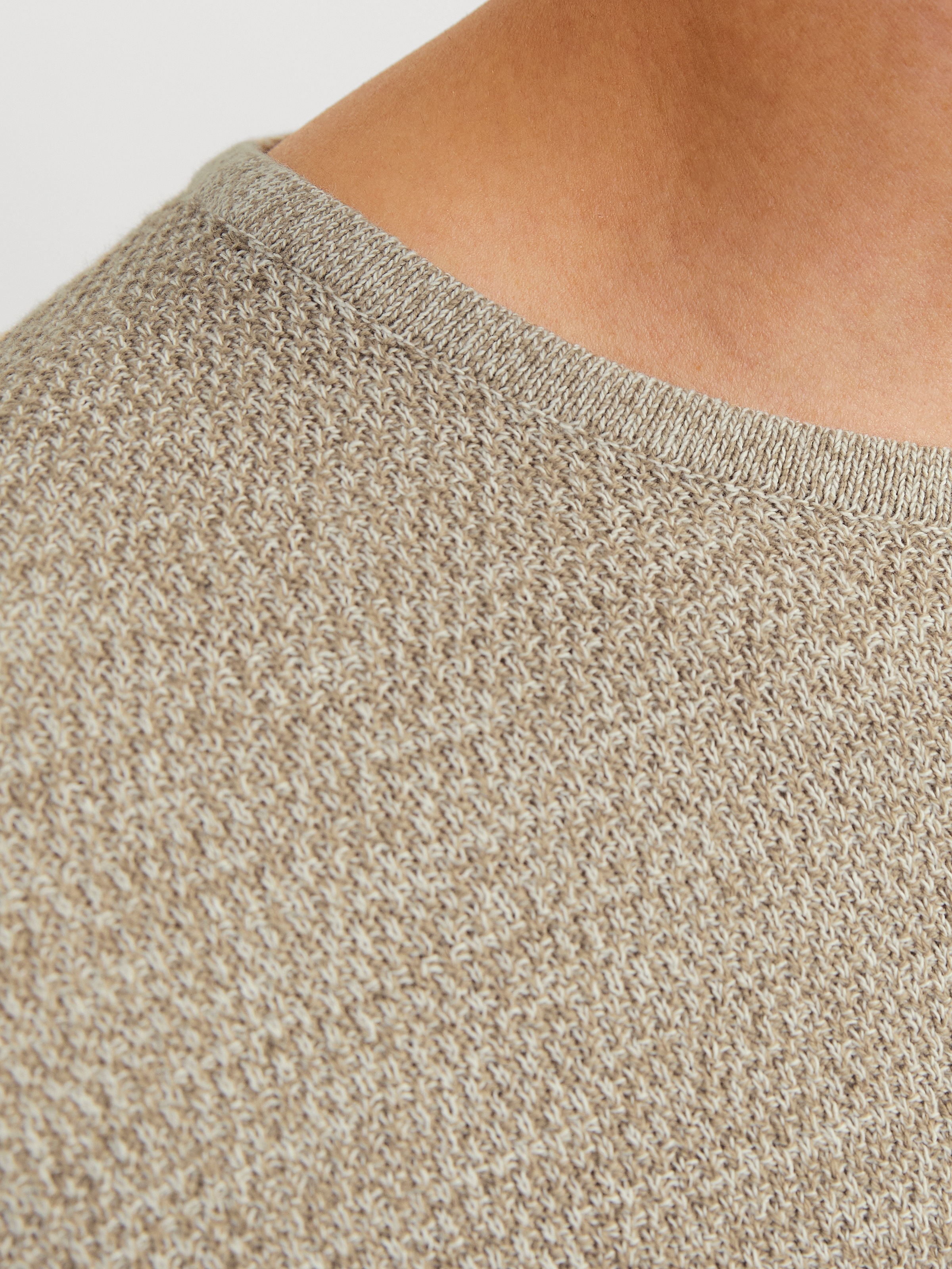 Jack & Jones Rundhalspullover »JJEGEORGE KNIT CREW NECK NOOS«, in Strick Optik