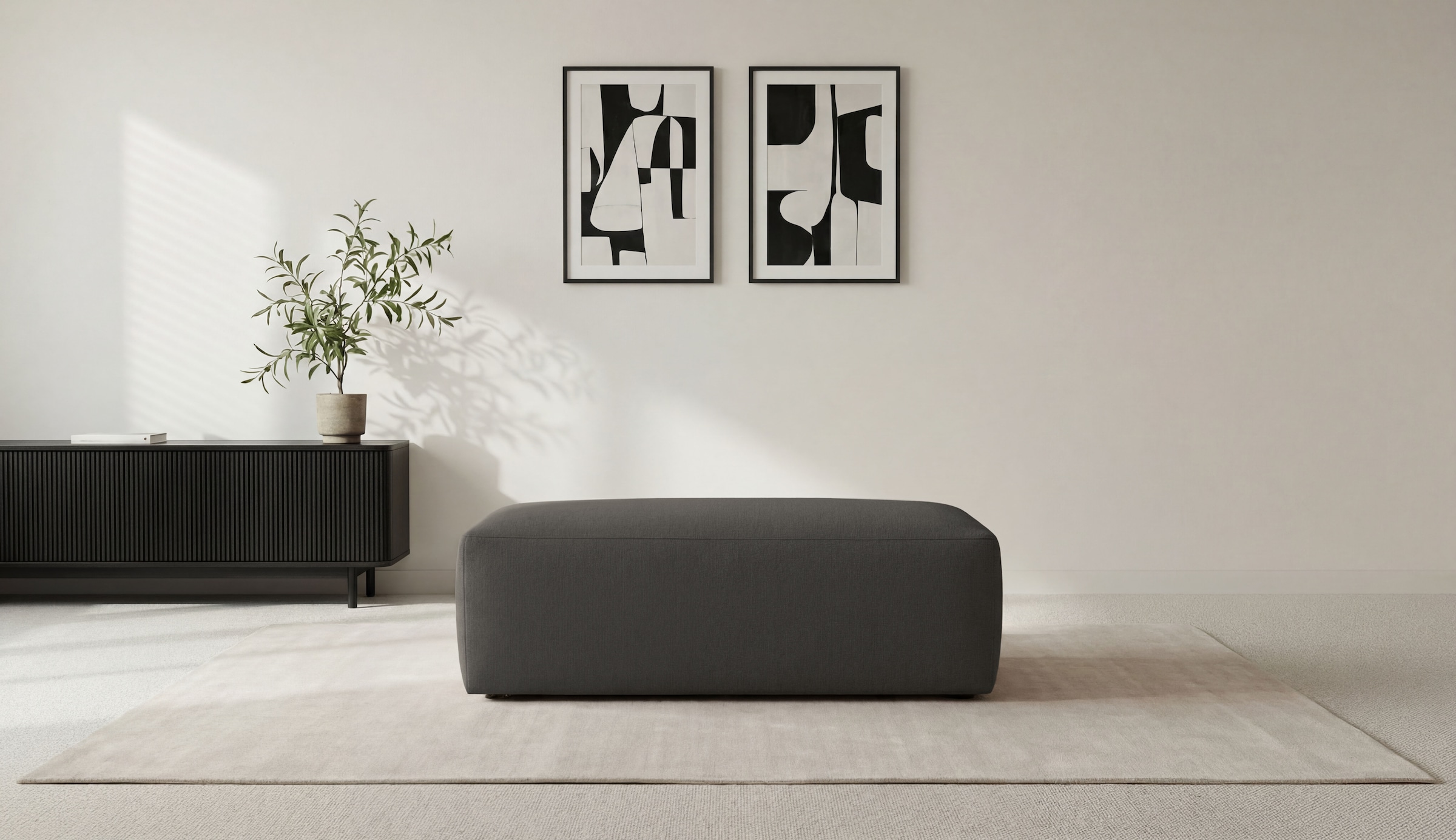 INOSIGN Polsterhocker "Koa" Wellenunterfederung, weicher Lounge-Sitzkomfort