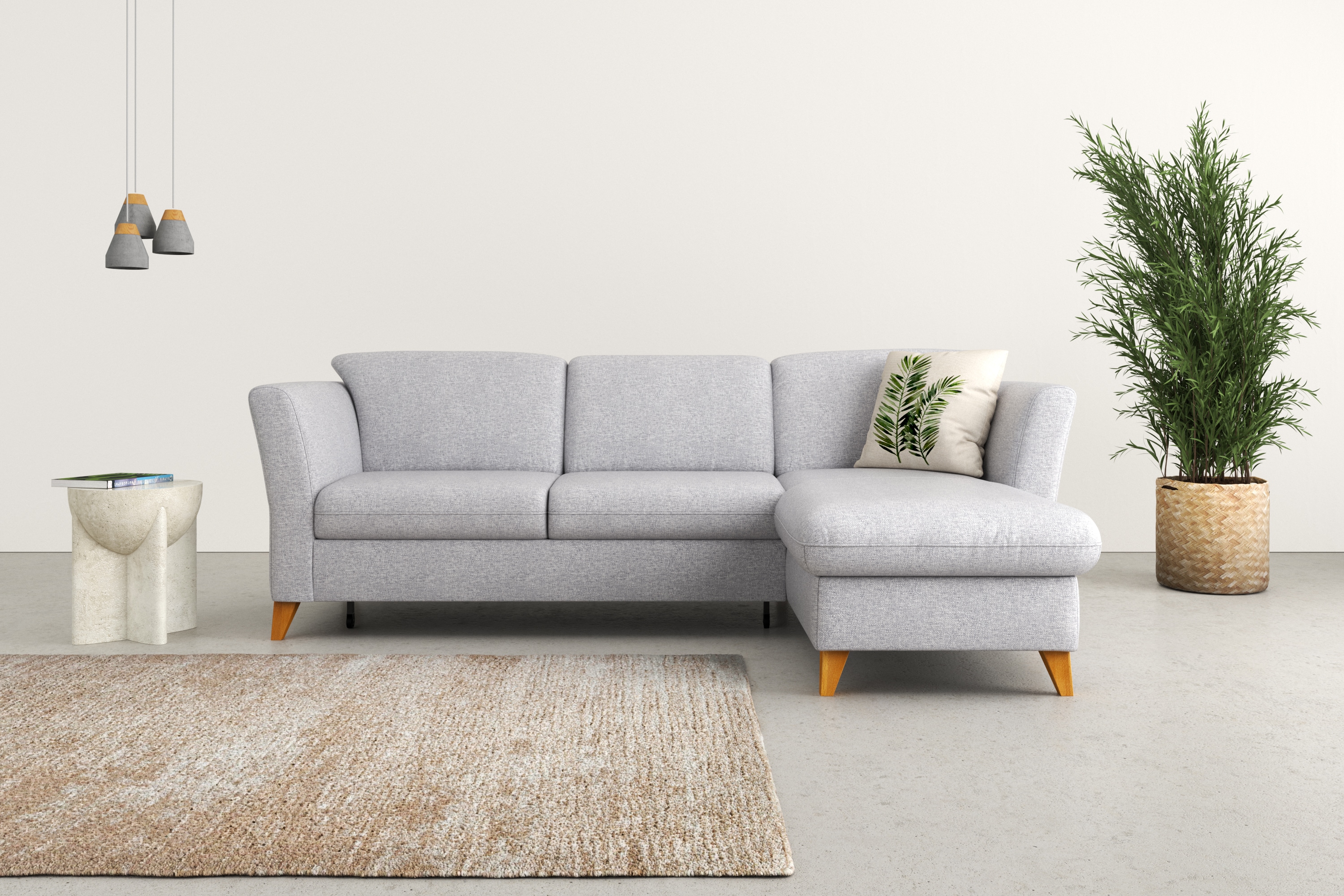 Home affaire Ecksofa "Trelleborg L-Form" Federkern-Polsterung, wahlweise mit Schlaffunktion und Bettkasten