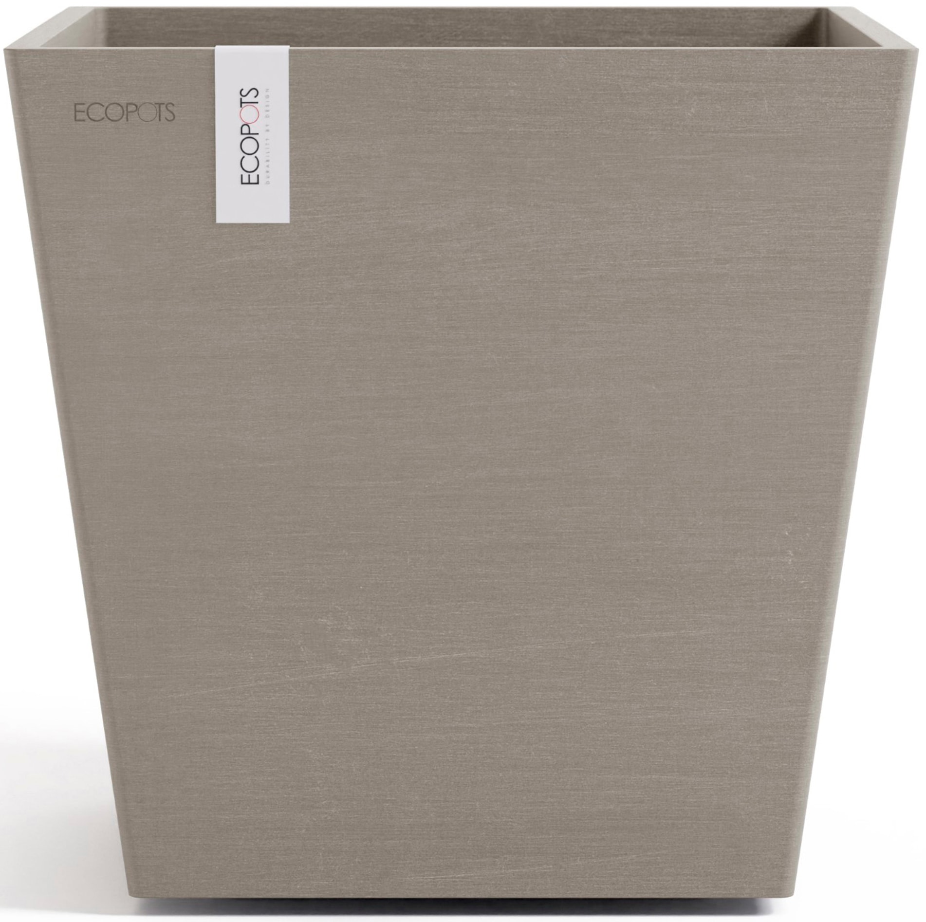 ECOPOTS Blumentopf »Rotterdam 25 + Wassersystem Taupe«, für innen und außen: frostsicher, bruchsicher und lichtbeständig