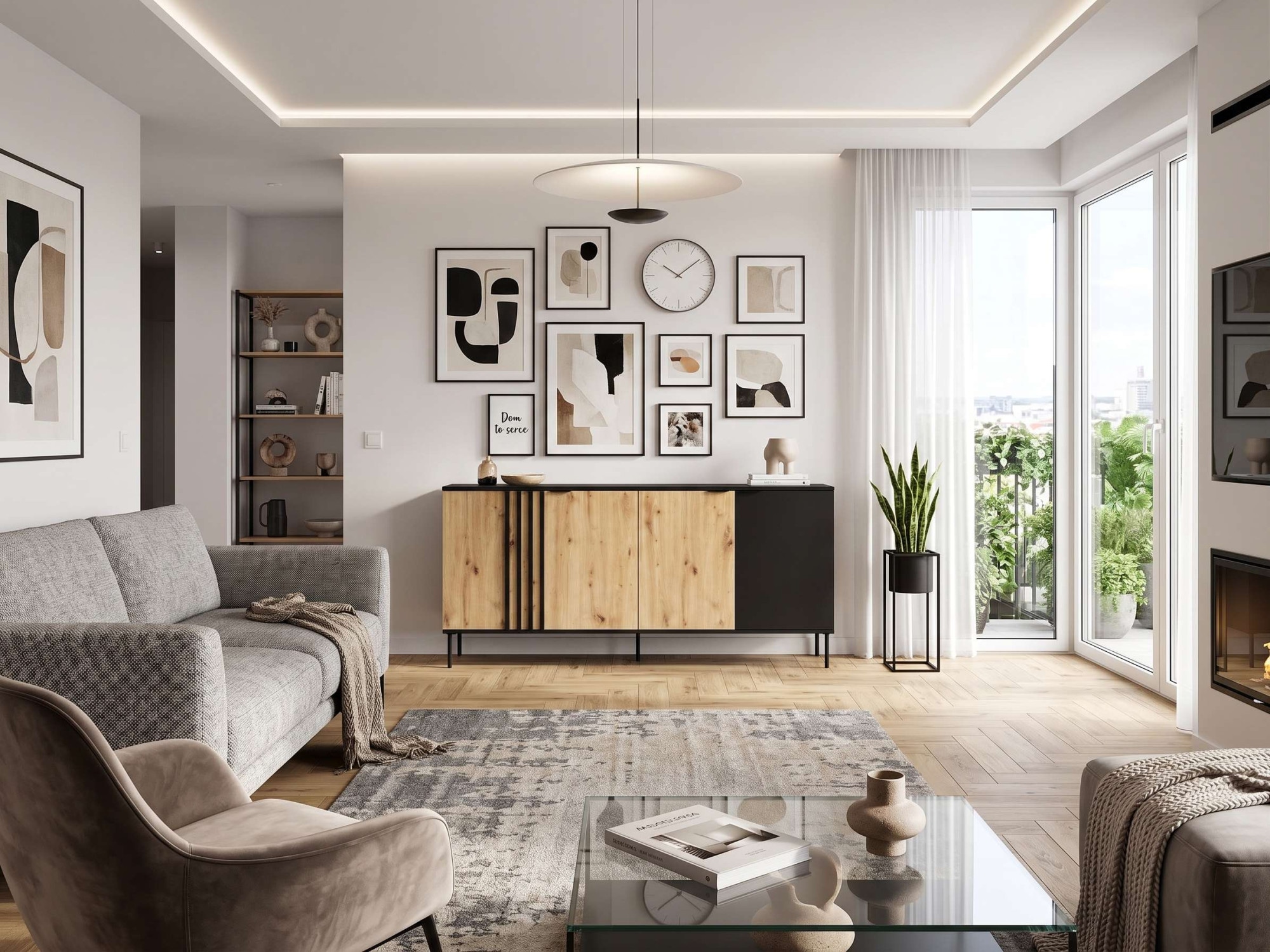 OTTO home Kommode »AELLOR Sideboard mit 4 Türen, viel Stauraum« Schubkastenkommode mit 6 Fächer, modernes Design