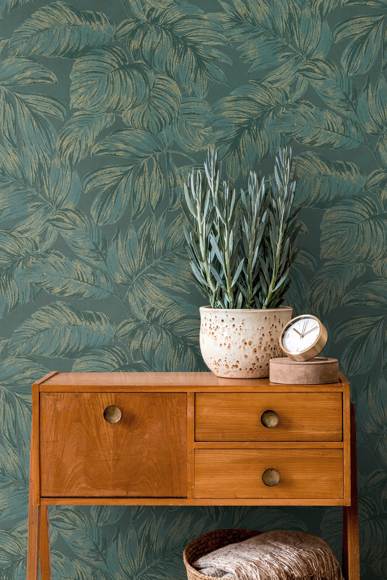 A.S. Création Vliestapete »Casual Living florale Tapete Mustertapete Blätter Blattmuster«, matt, Vliestapete Blättertapete für Schlafzimmer Küche Wohnzimmer Floral