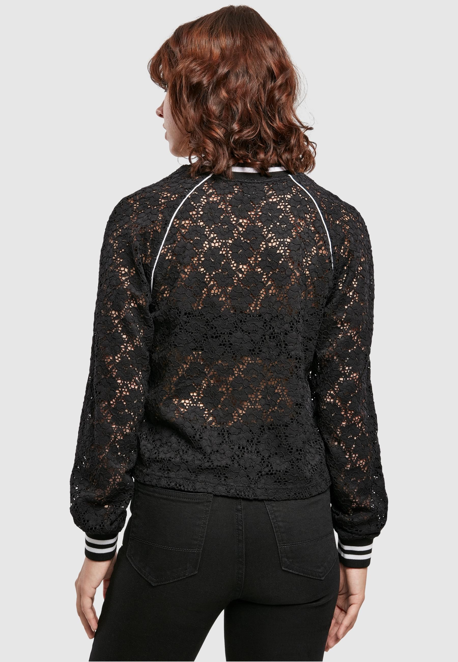 URBAN CLASSICS Collegejacke »Urban Classics Damen Ladies Short Lace College Crew«, (1 St.), ohne Kapuze