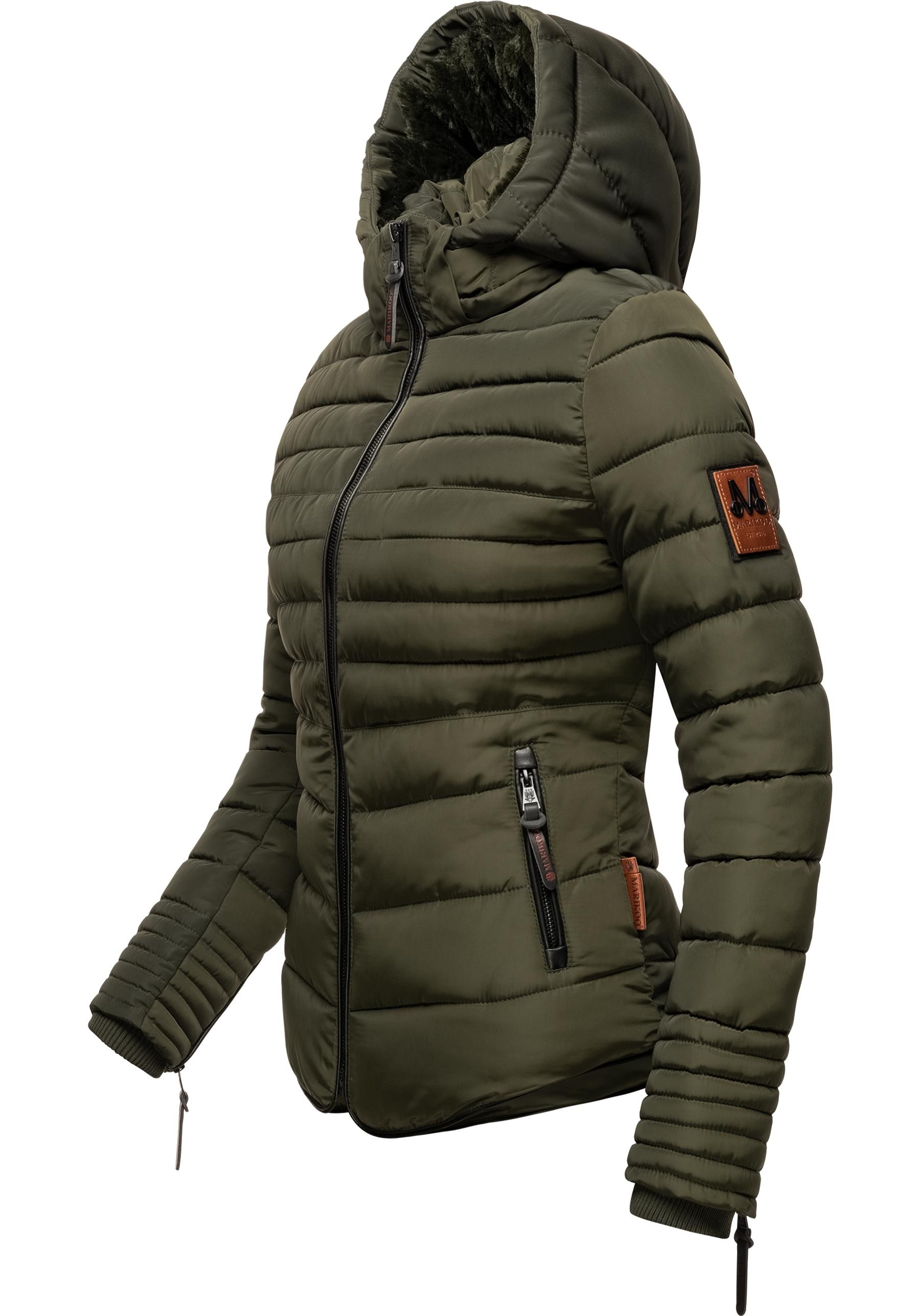 Marikoo Winterjacke »Amber«, mit Kapuze, stylische Steppjacke mit Teddyfutter