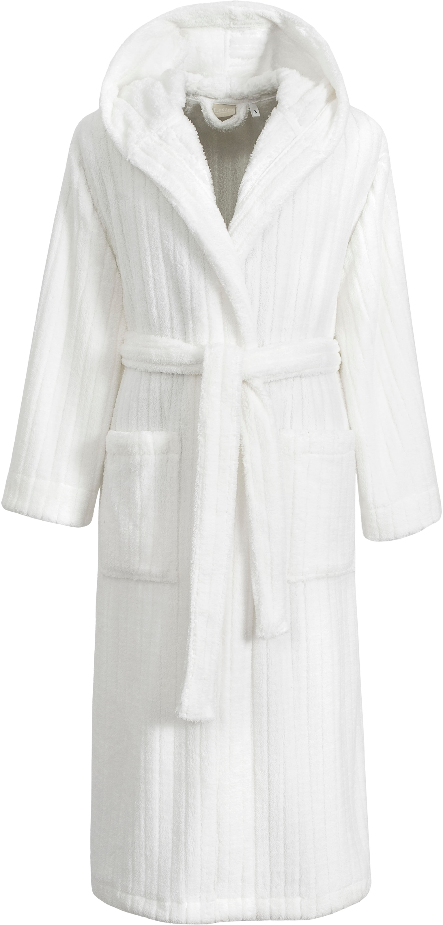 LeGer Home by Lena Gercke Unisex-Bademantel »Lovina gestreift, ideal für Sauna & Spa, Hotelbademantel, Morgenmantel« 1 Stk. kuschelig weicher Fleece, plüsch, für Damen und Herren, XS-3XL