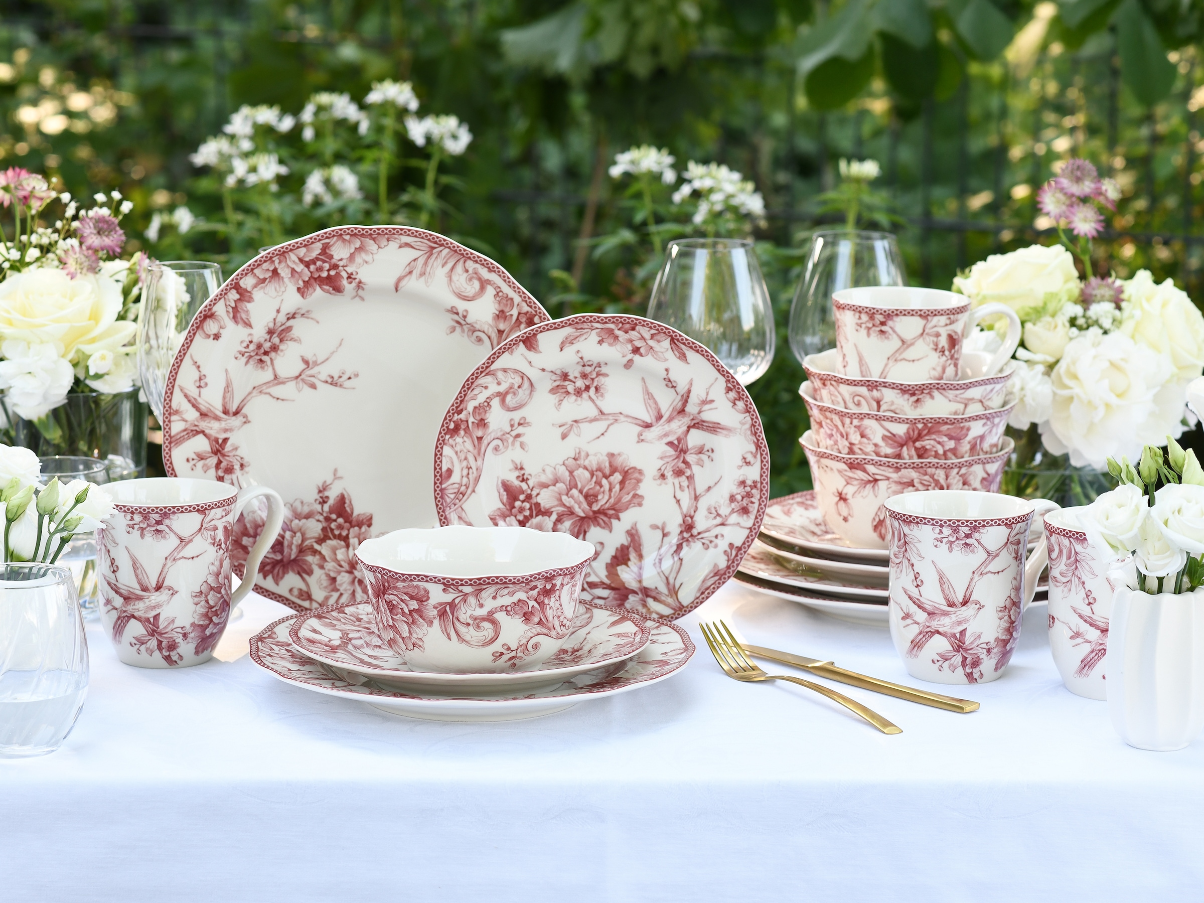CreaTable Kombiservice »Adelaide, Service 16-tlg.« Nostalgischer Vintage Dekor, Elegante Form