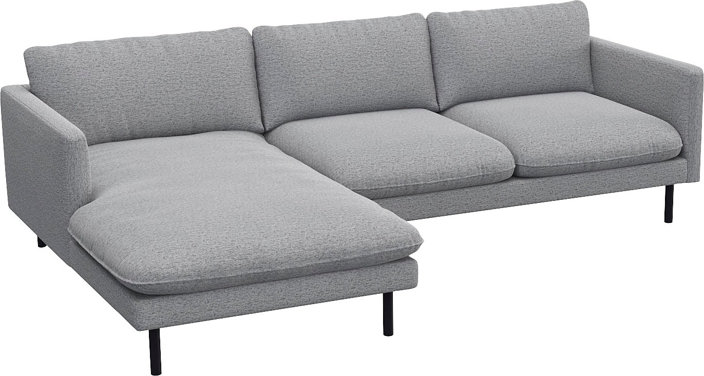 FLEXLUX Ecksofa »Bolzano, elegant und bequem, L-Form«, Sitzaufbau mit Kaltschaum & Stahl-Wellen, loose Sitz -& Rückenkissen