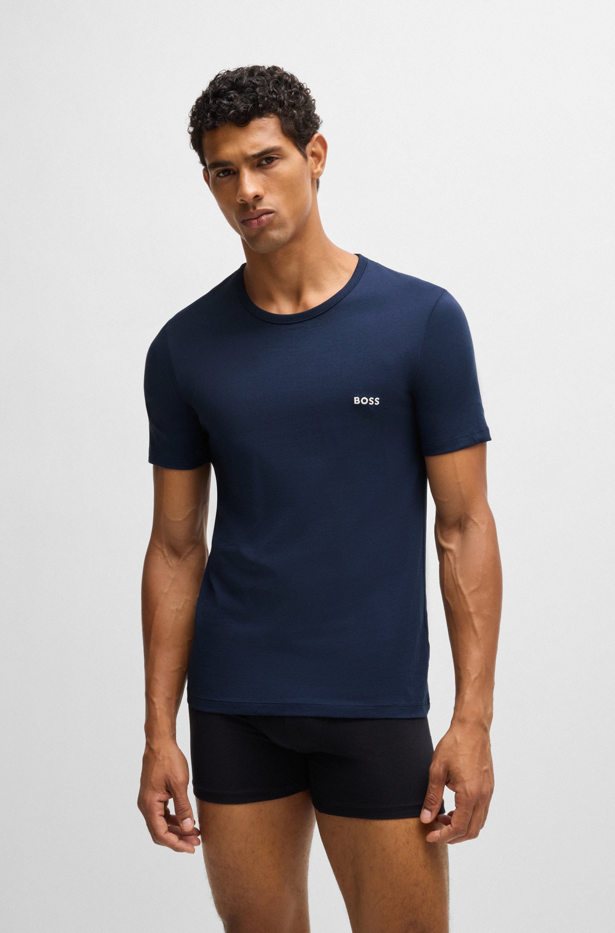 BOSS T-Shirt »Rundhals BOSS ONE x David Beckham«, (Packung, 3 tlg., 3er-Pack), mit dezentem BOSS Logo-Print