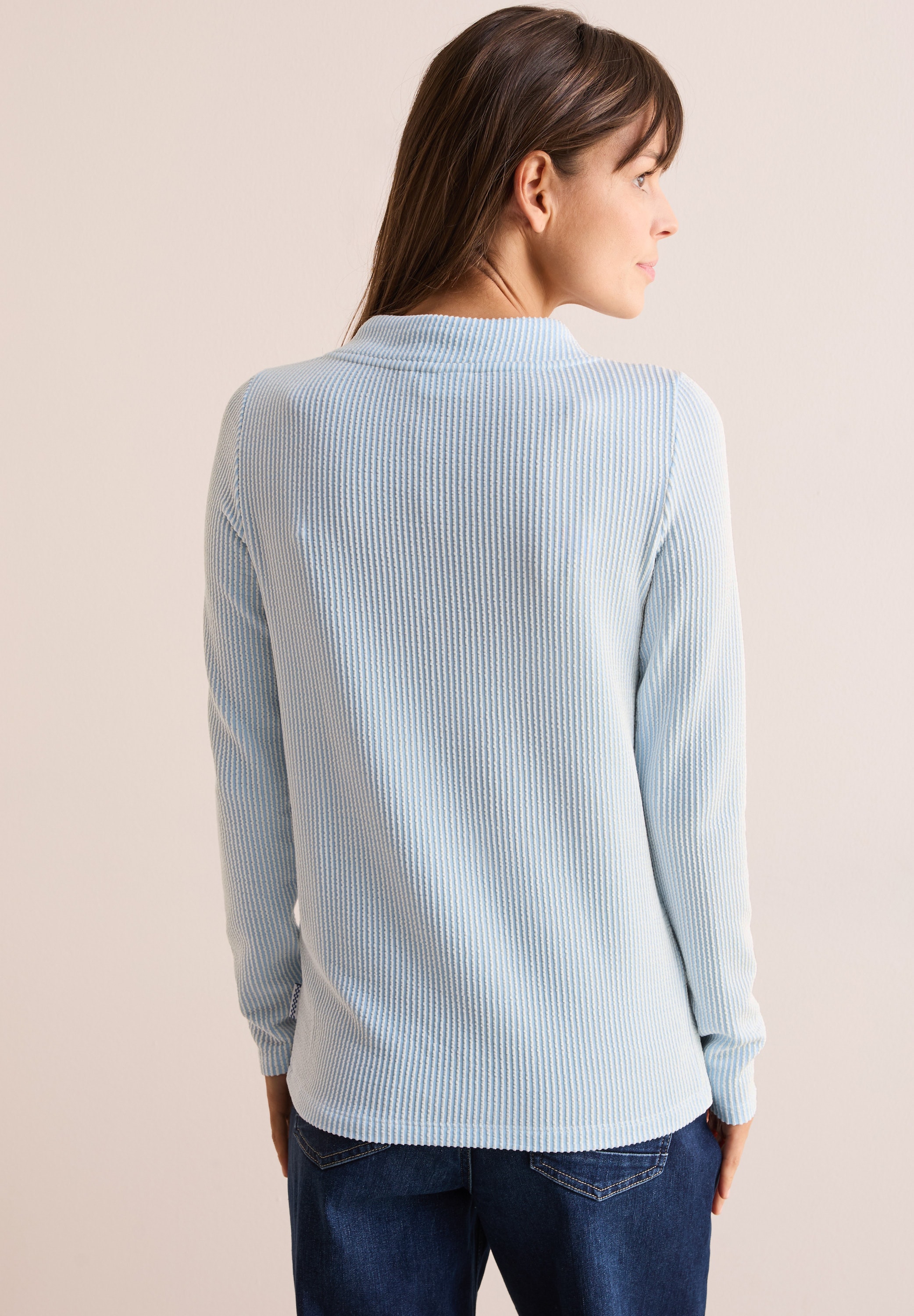 Cecil Langarmshirt, aus softem Materialmix