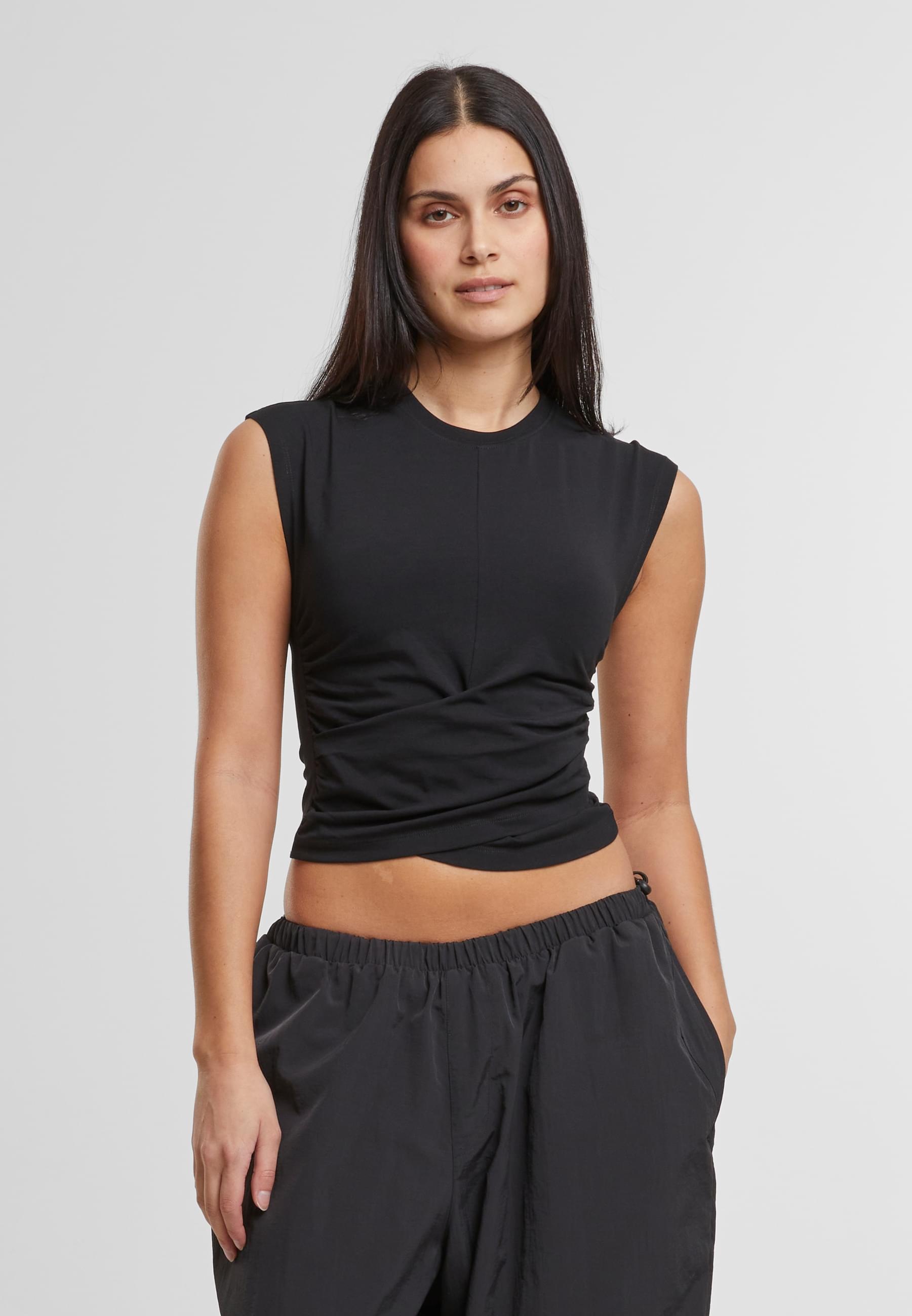 Thumbnail - URBAN CLASSICS T-Shirt "Urban Classics Ladies Cropped Wrapped Top", (1 tlg.)