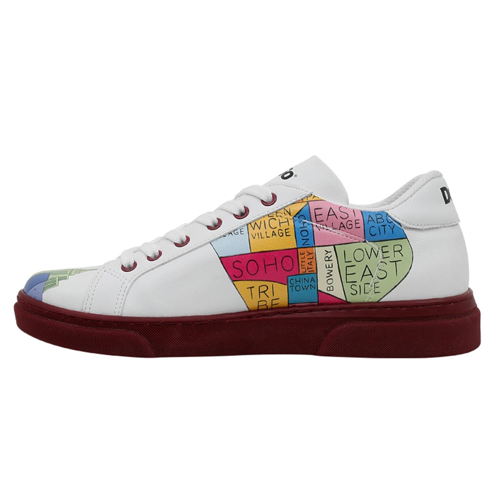 Sneaker DOGO "Ace Low-Top Sneaker Best Of Tweety And Sylvester Black Damen", Damen, Gr. 37, Normalschaft, gelb (weiß, gelb), Lederimitat, Schuhe Sneaker, Handgefertigt 3