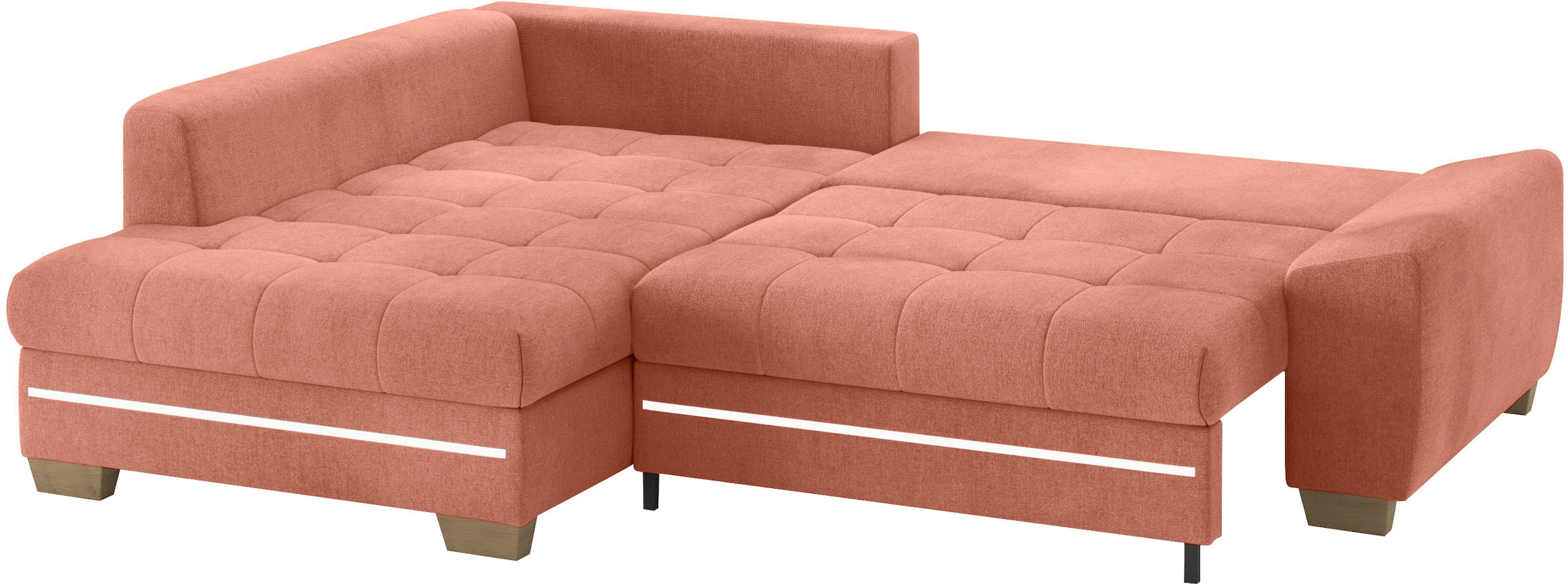 Mr. Couch Ecksofa »Nikita II, L-Form«, mit RGB-LED Beleuchtung, wahlweise mit Bett, Bettkasten, Kaltschaum