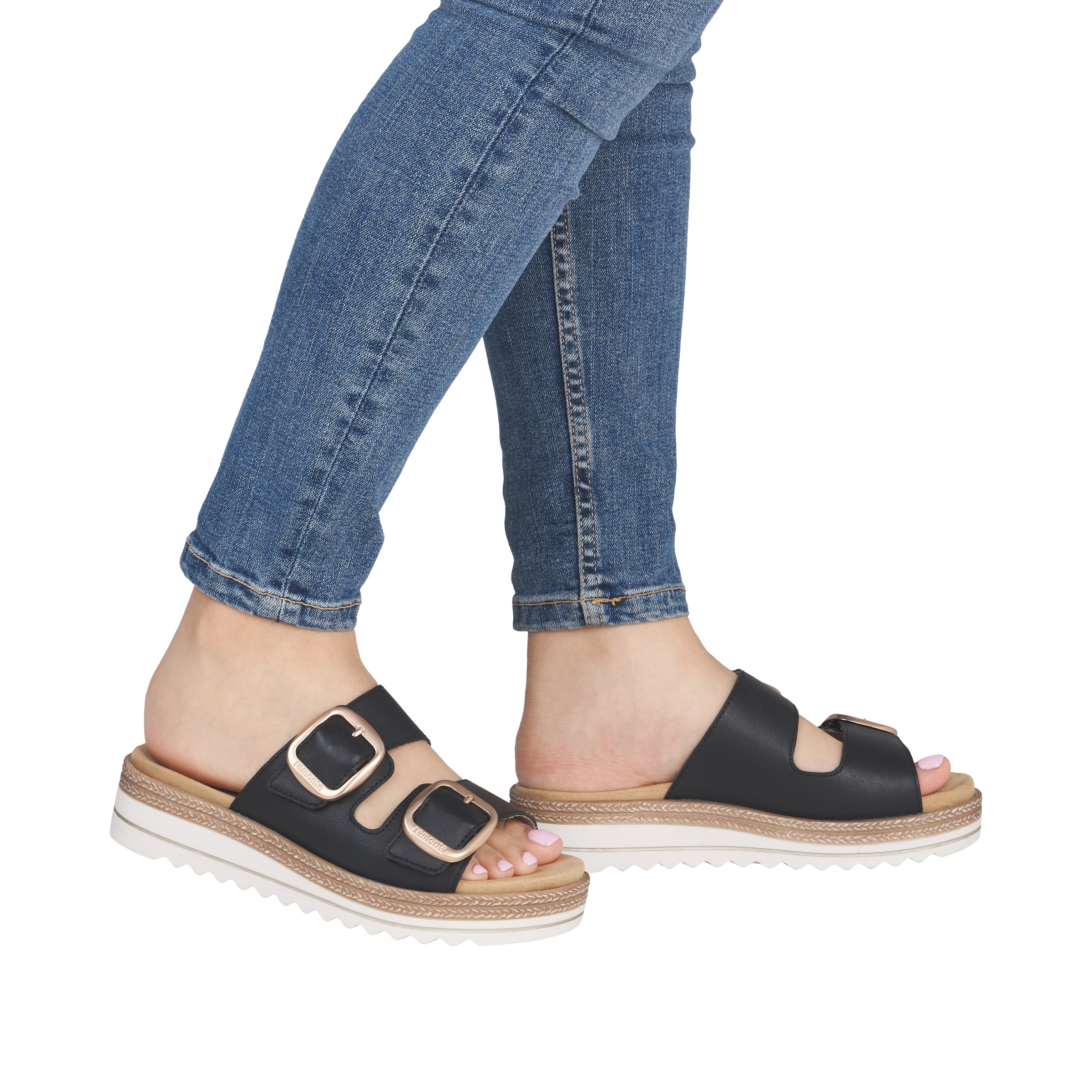 Remonte Pantolette  Hausschuh, Sommerschuh, Klettschuh mit Lite´n Soft-Ausstattung