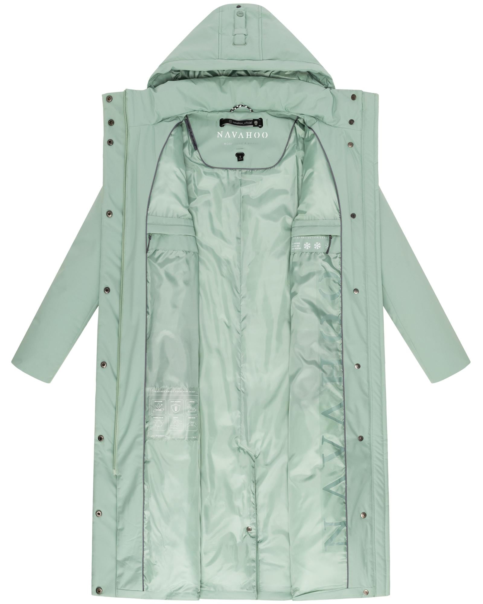 Navahoo Wintermantel »Waldbummler 14« Wasserabweisender Winterparka mit Kapuze und Taillengürtel