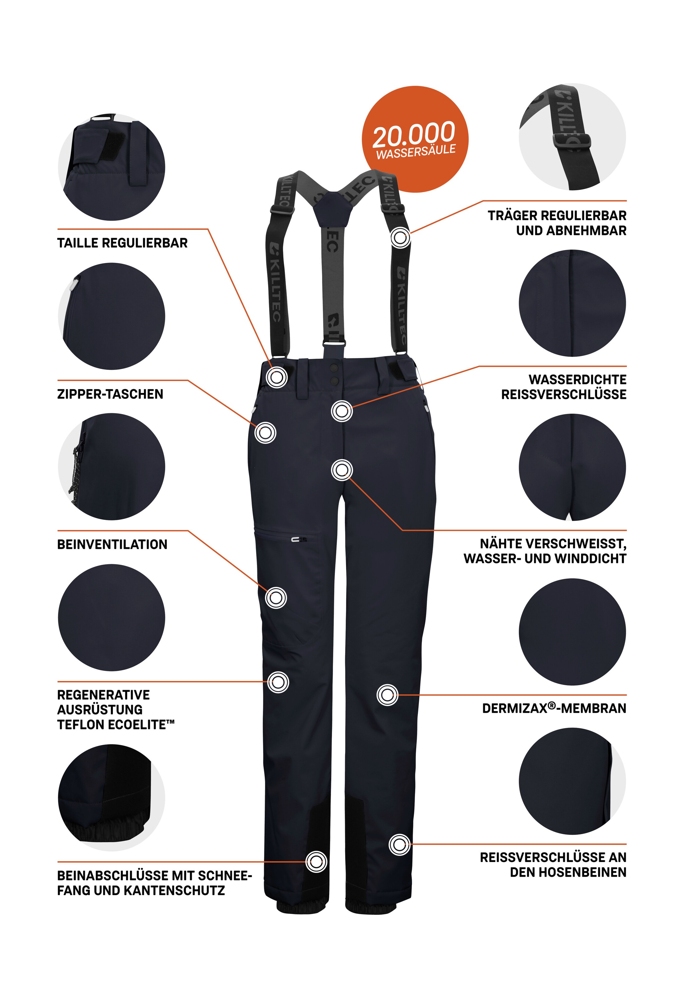 Killtec Skihose »KSW 123 WMN SKI PNTS«  Wind- und wasserdicht, atmungsaktiv, 4-Wege-Stretch, Kantenschutz