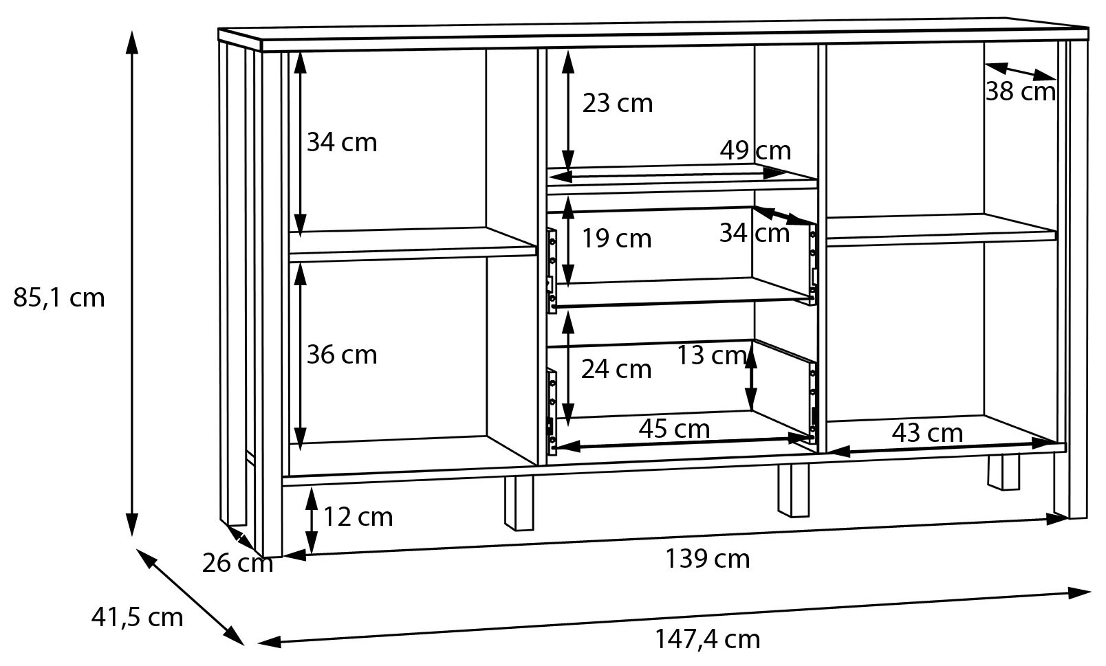FORTE Sideboard »Saitama«