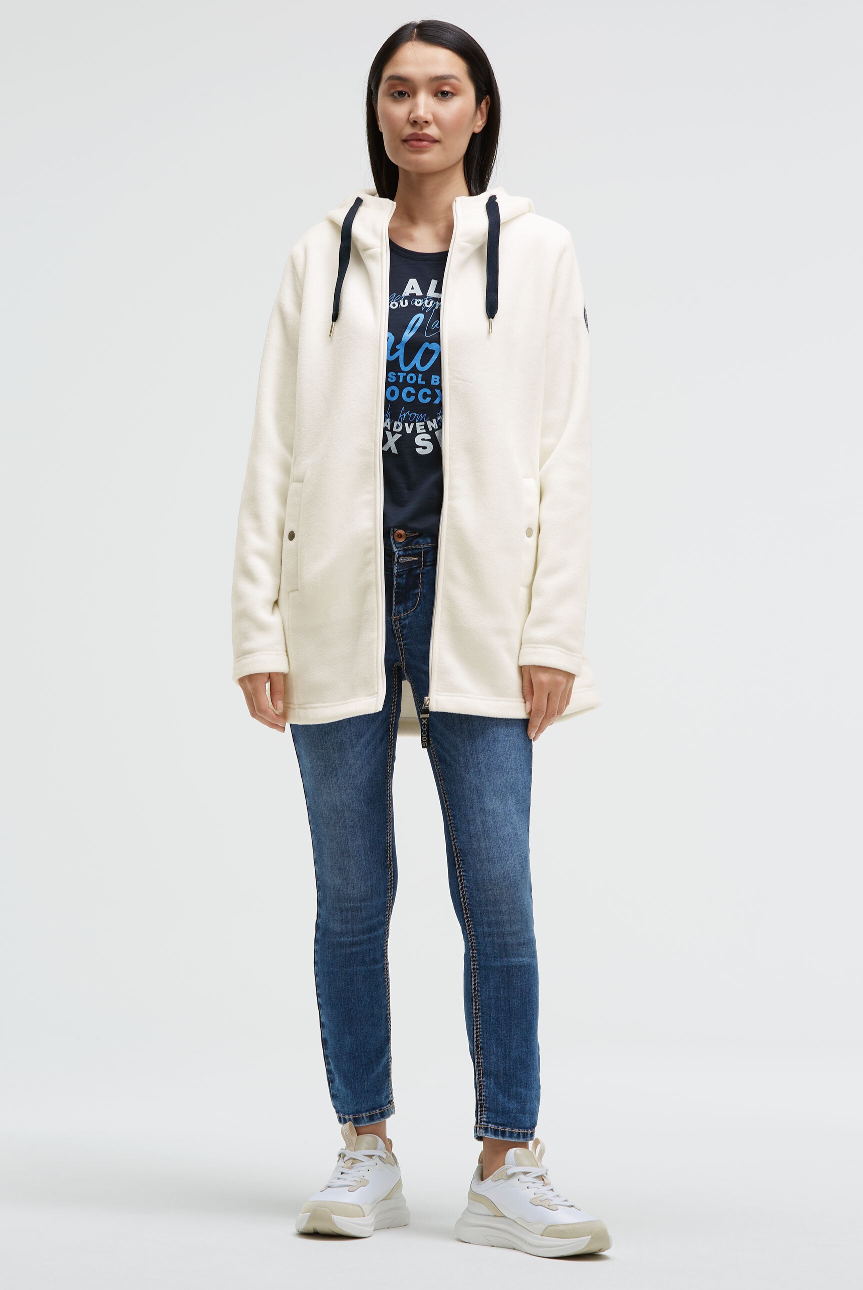 SOCCX Fleecejacke mit Kapuze