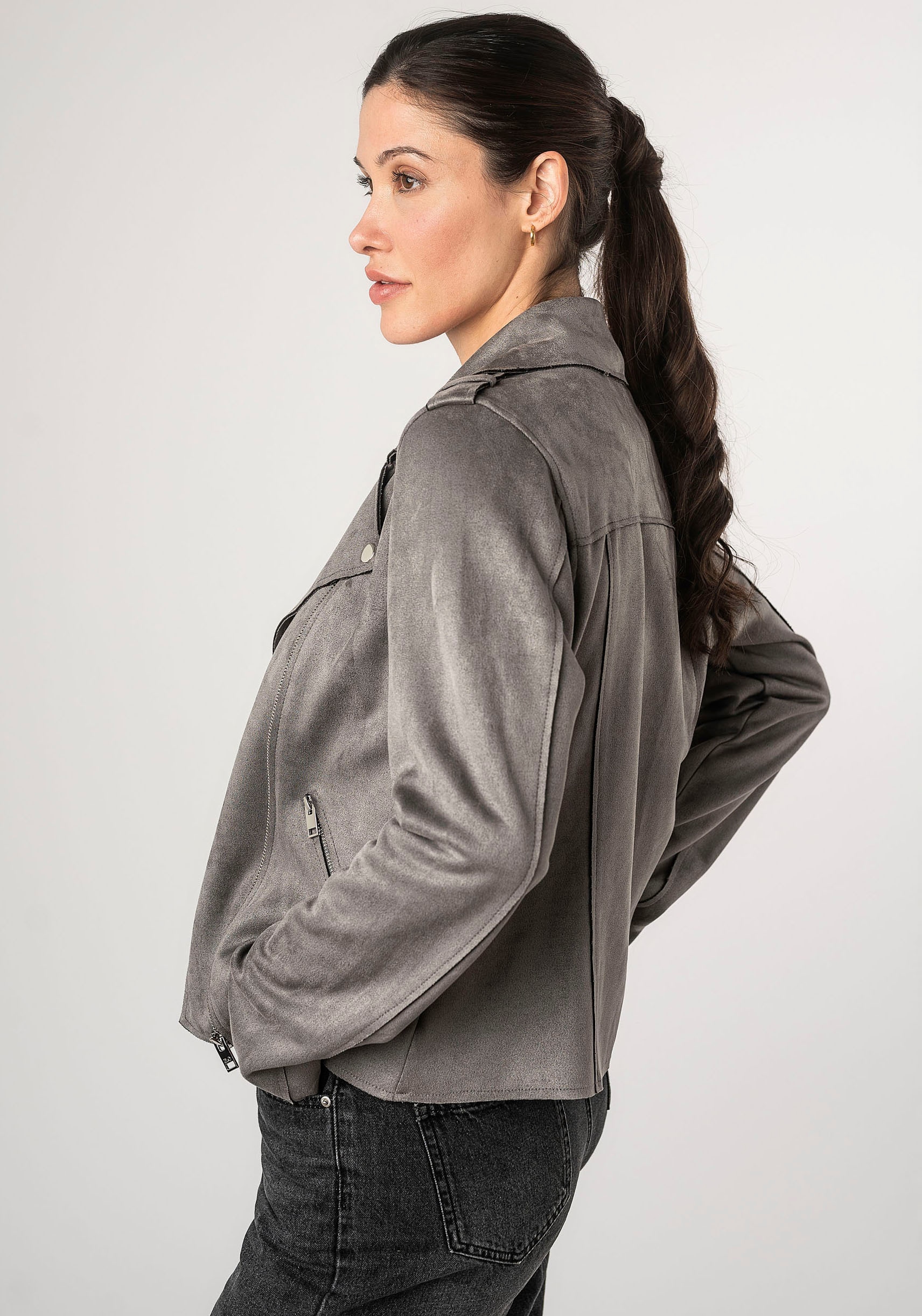 Mauritius Lederimitatjacke »2Wtomiwa« mit Schulterklappen, mit Nieten