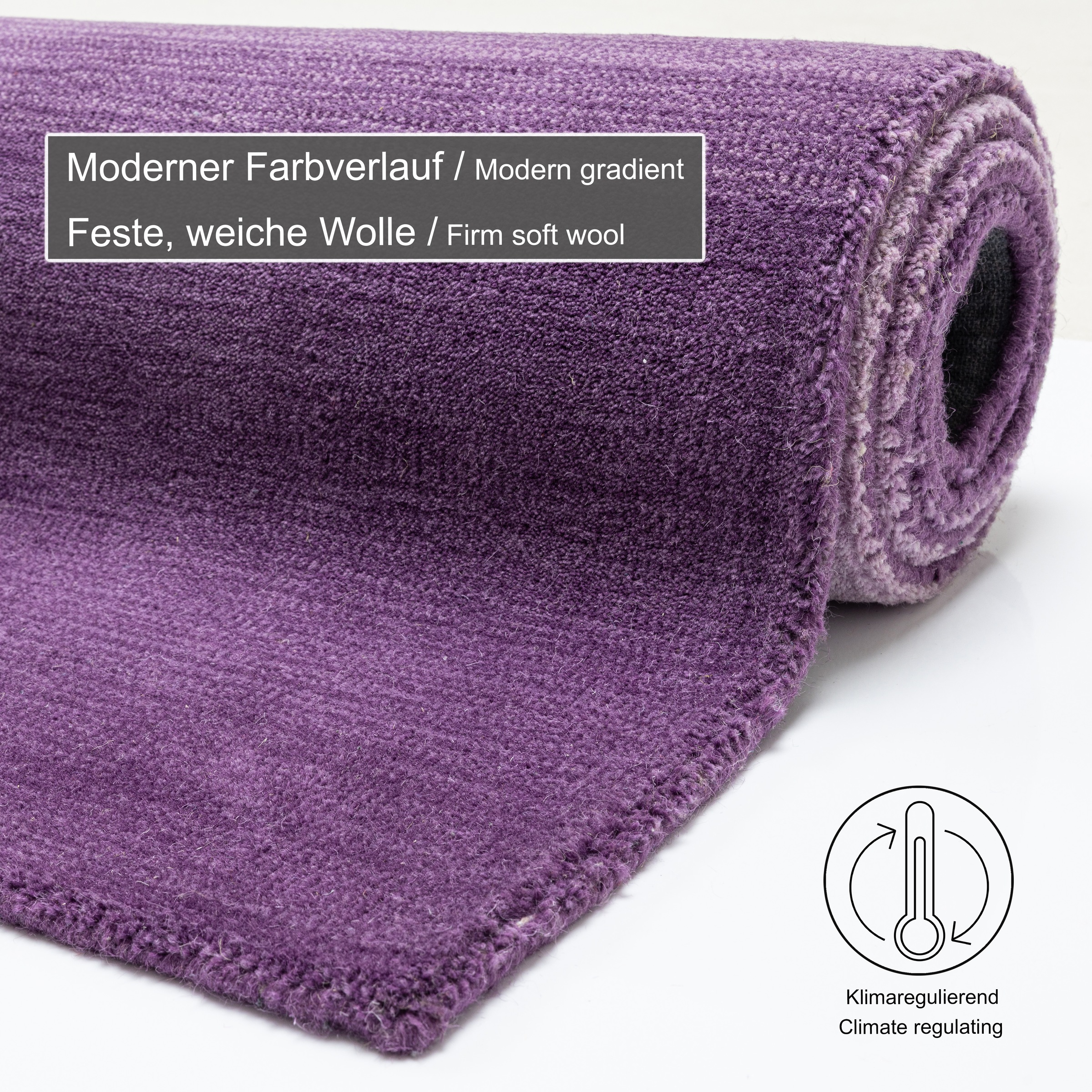 THEKO Wool Comfort Rug Purple 140x70 cm 3
