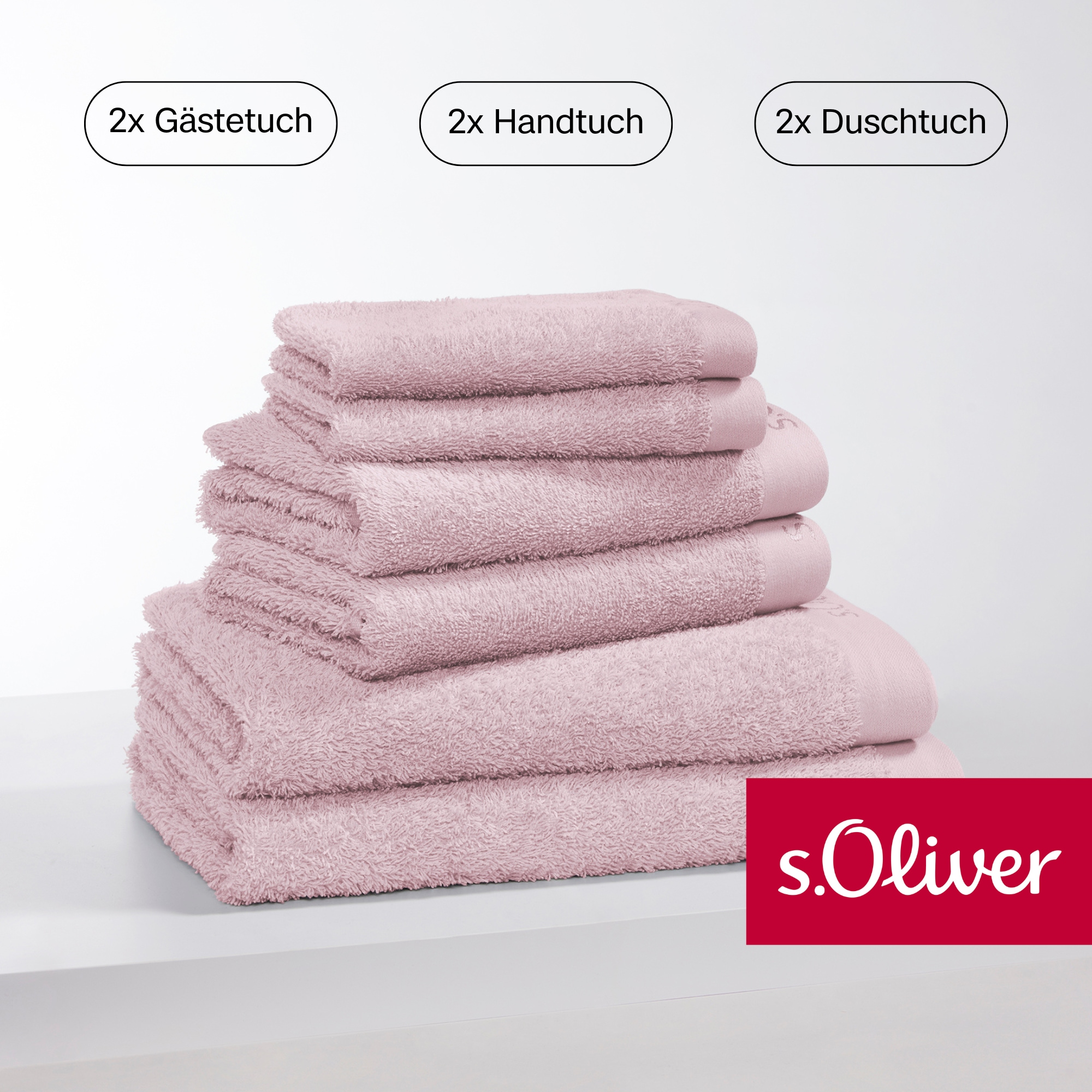 s.Oliver Handtuch Set »s. Oliver, besonders weich und saugfähig,«, (Set, 6 St., 2 Gästetücher...