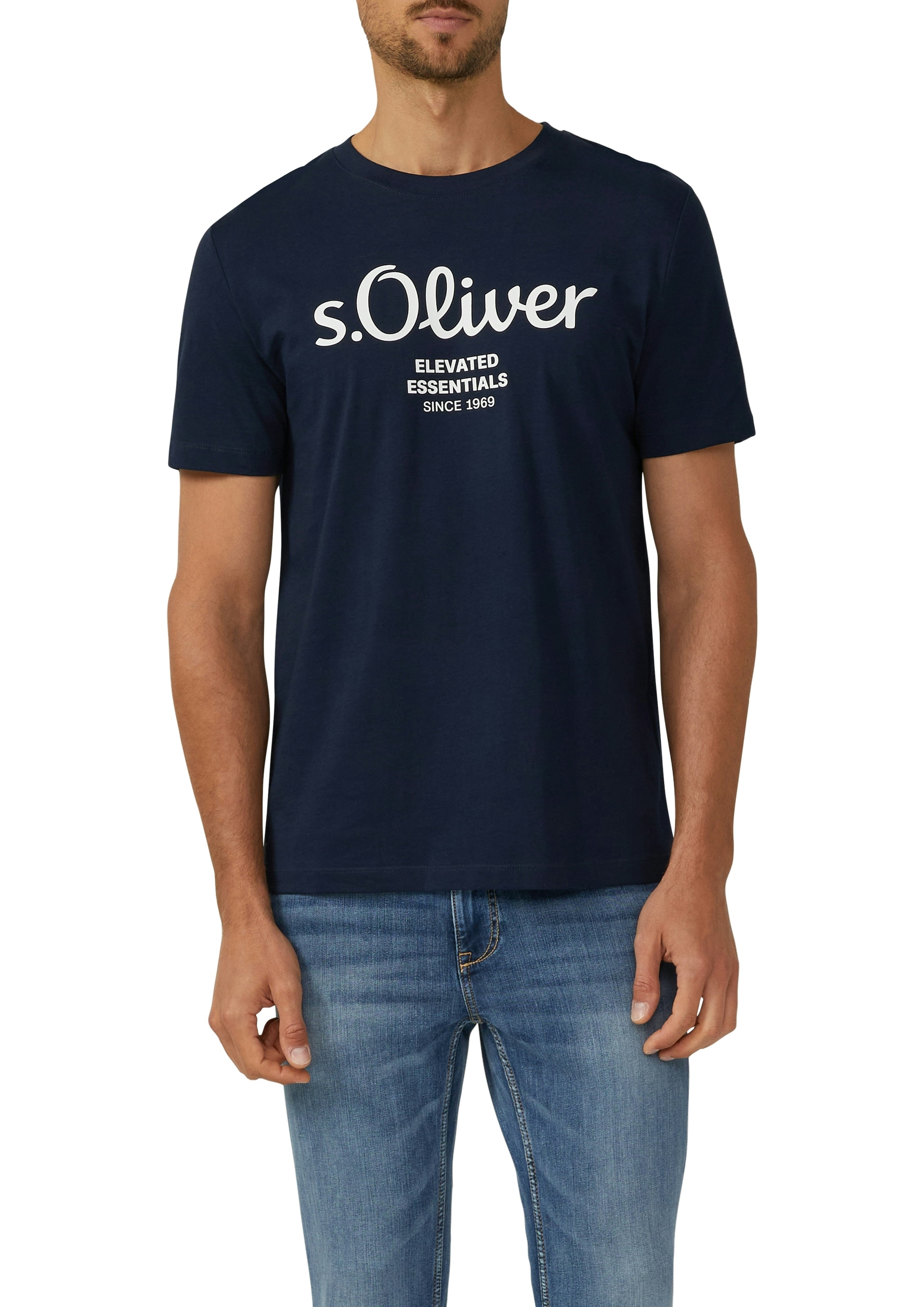 s.Oliver T-Shirt 2 Stk. mit großen Logo-Print, im 2er Pack
