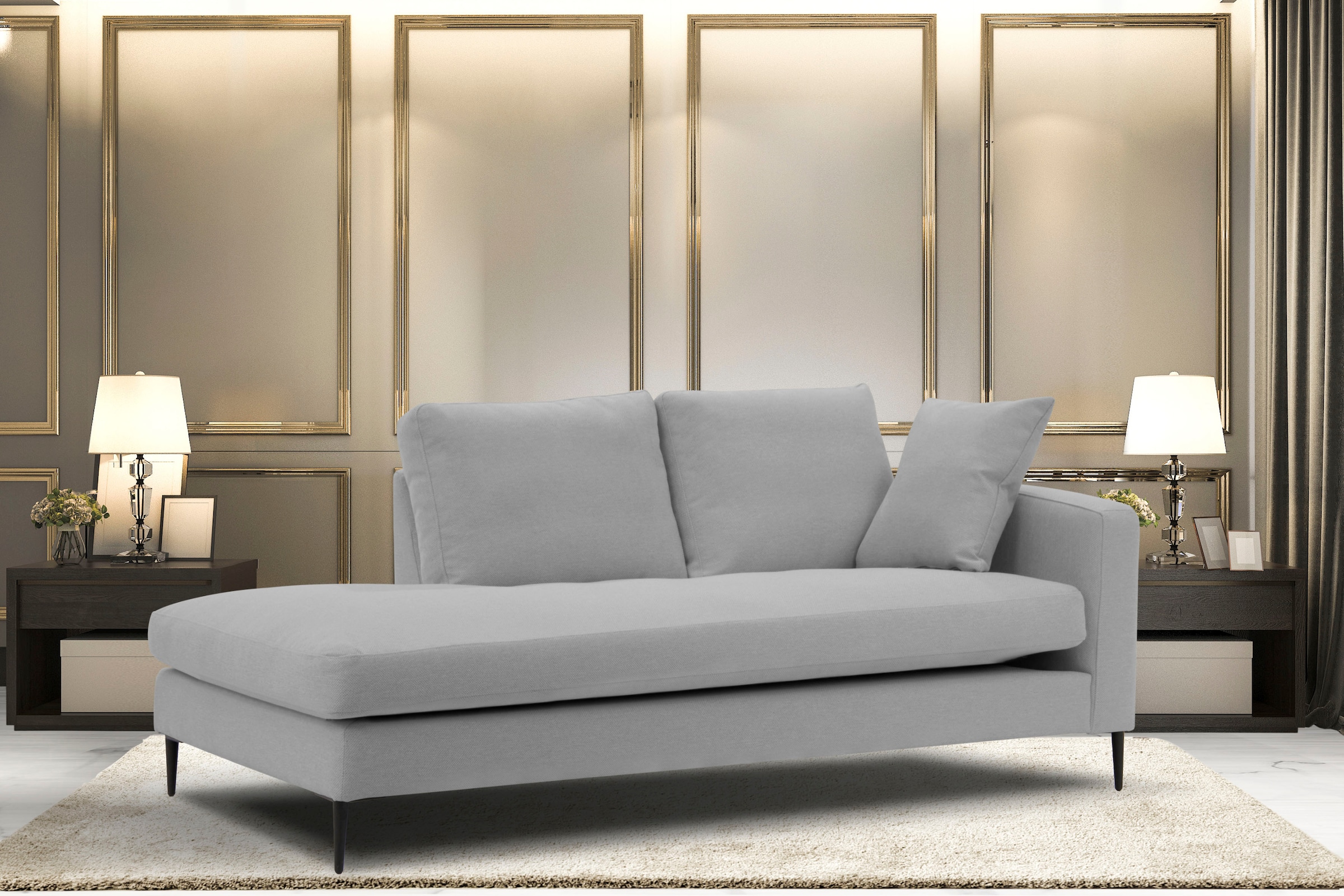 Home affaire Recamiere "Cozy Chaiselongue, Maße B/T/H: 195/97/80 cm" mit lo günstig online kaufen