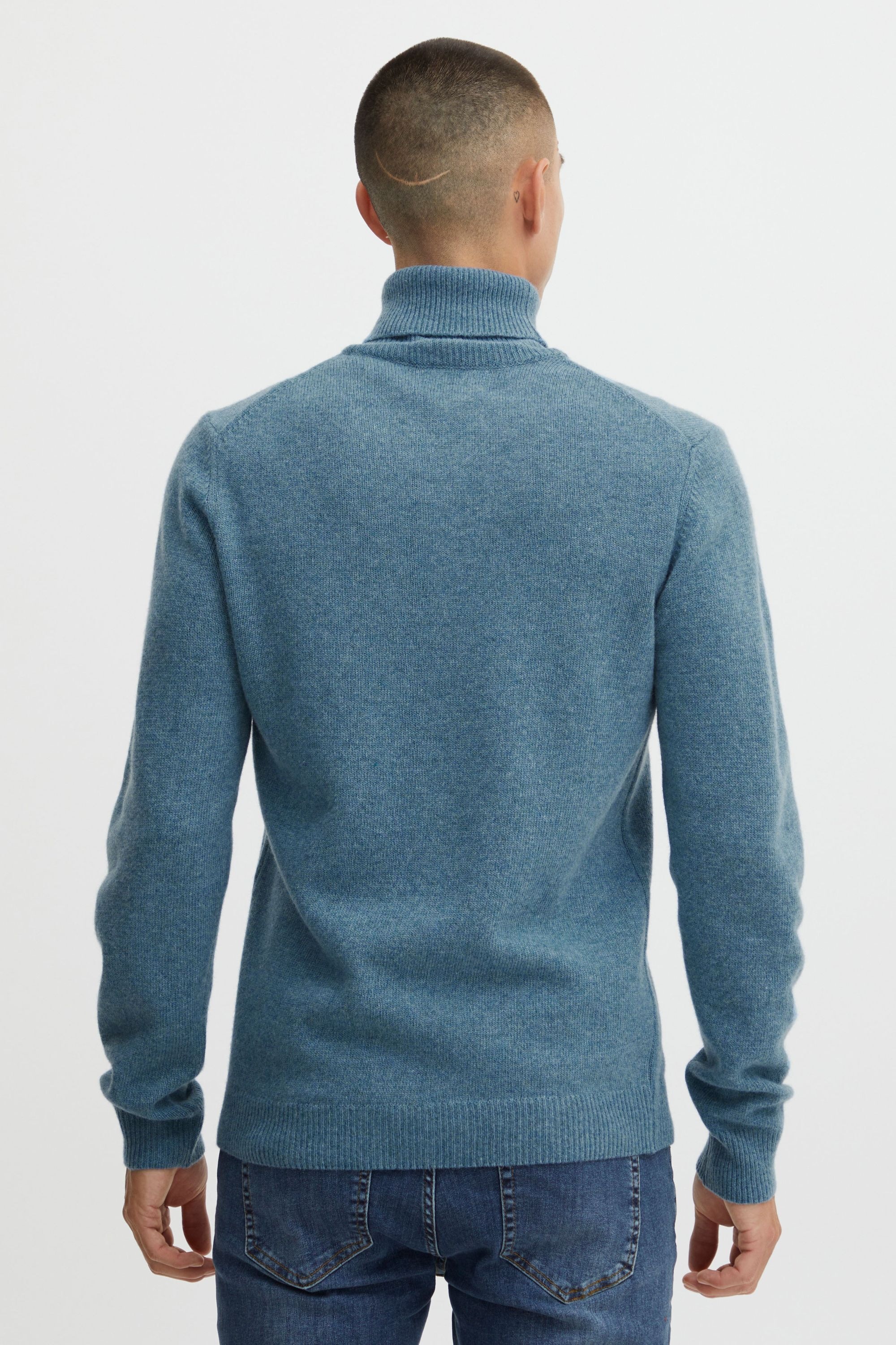Rollkragenpullover CASUAL FRIDAY "Strickrollkragenpull CFKarl", Herren, Gr. XXL, blau (true navy melange), Obermaterial: 80% Wolle WO. 20% Polyamid PA., Pullover Rollkragenpullover 3
