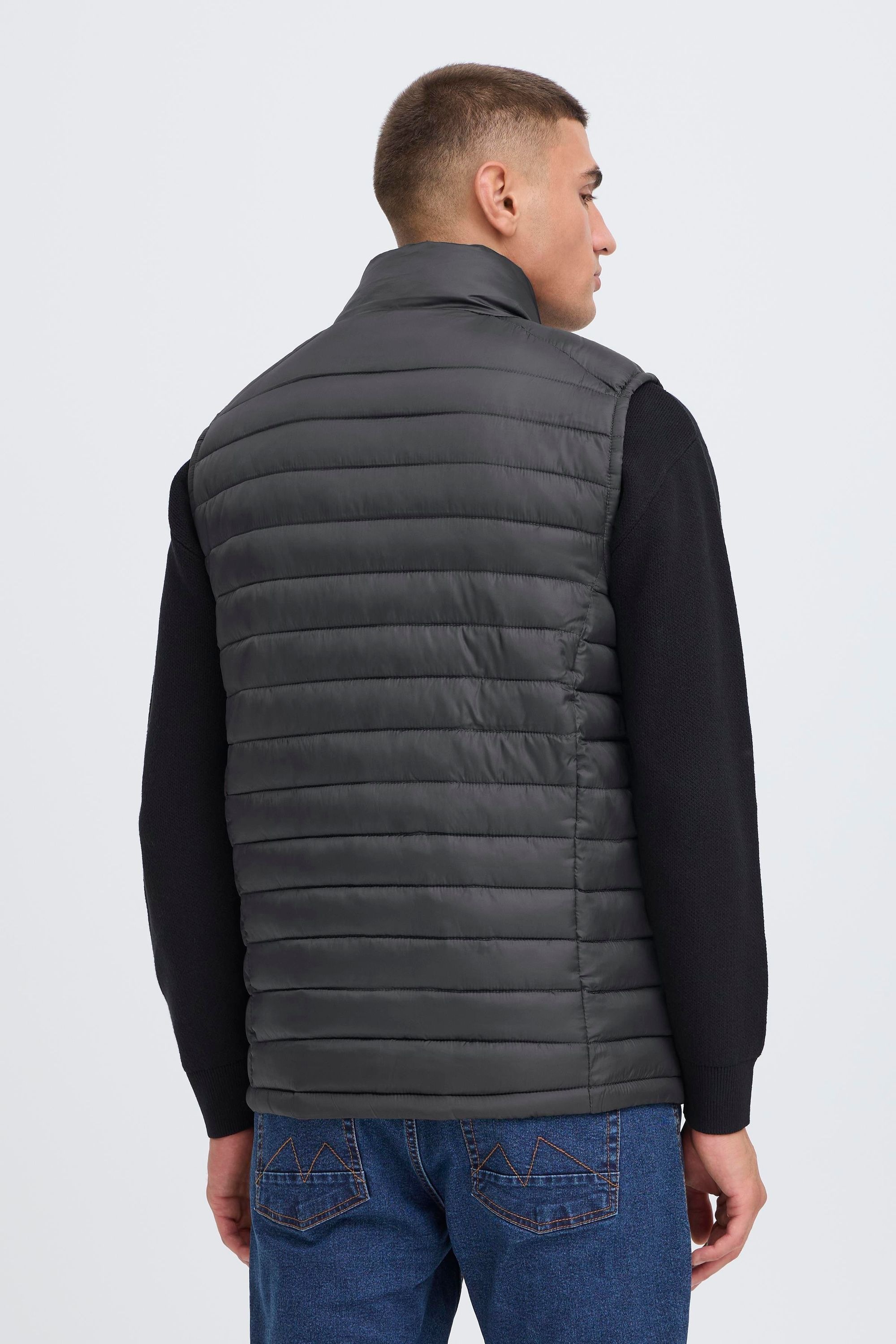 Steppweste BLEND "BHMRomic", Herren, Gr. 3XL, forged iron, 100% Polyester, unifarben, Basic, normal normal, Westen Steppweste, Stilvolle Basic Steppweste mit Taschen 6