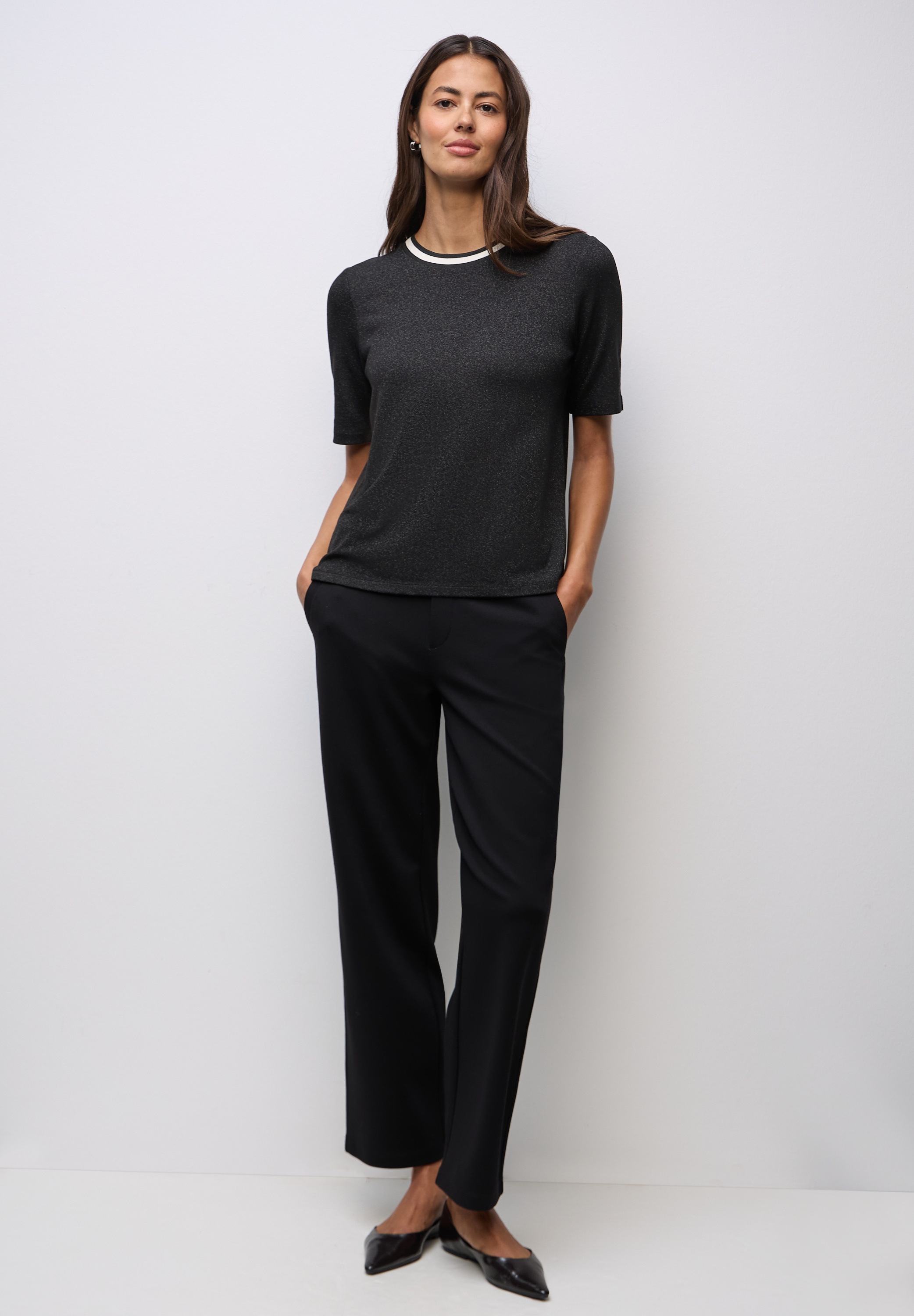 STREET ONE T-Shirt mit Seitlichen Einschlitzen am Saum