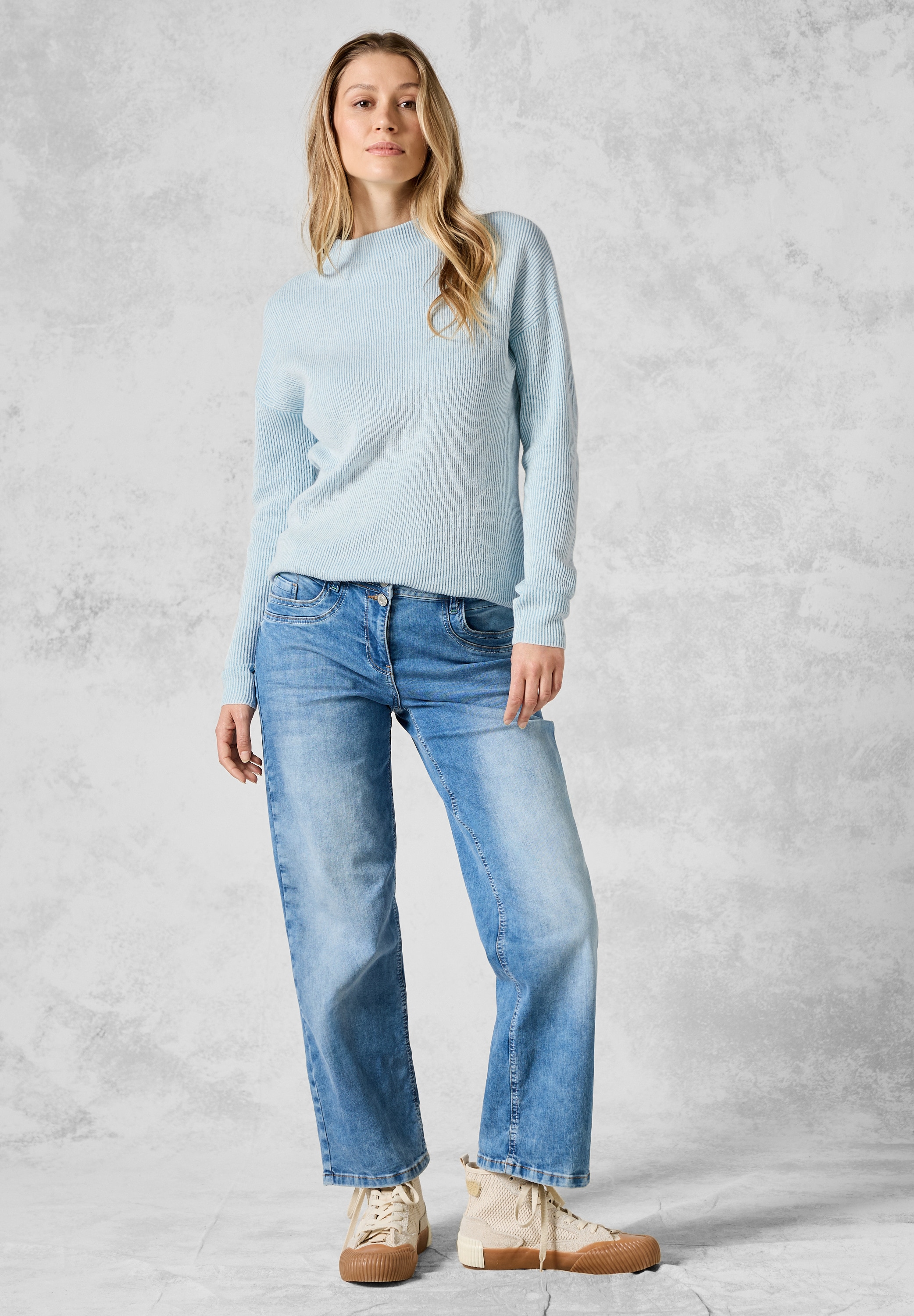 Cecil Strickpullover, mit Materialmix