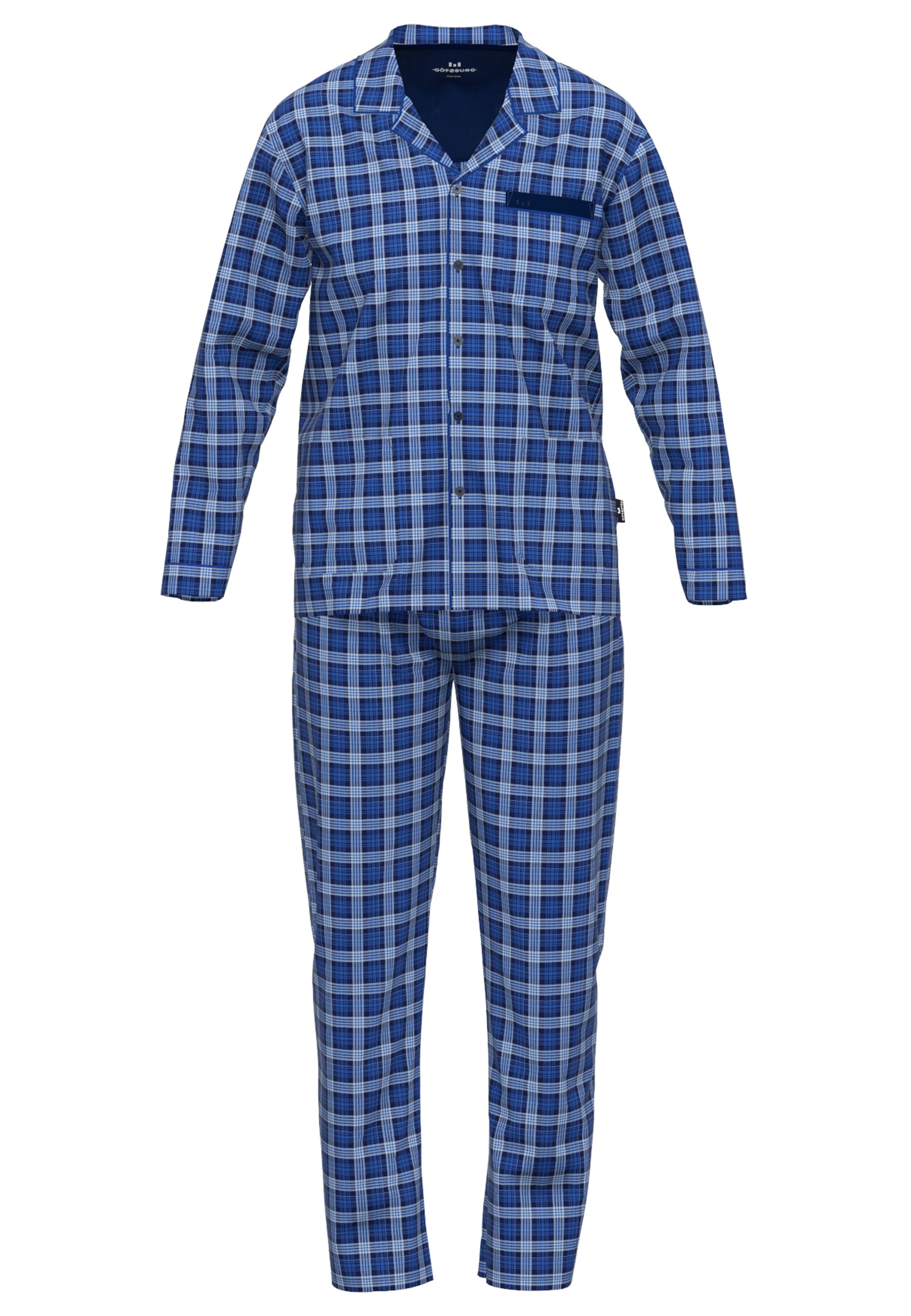 GÖTZBURG Schlafanzug "Clubhouse", 2 Karomuster, Brusttasche, Baumwolle, küh günstig online kaufen