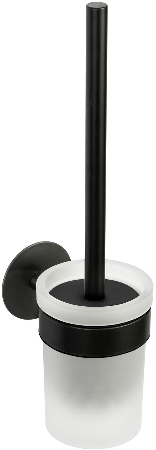 SCHÖNER WOHNEN-Kollektion WC-Garnitur »»Meleto««, aus Edelstahl-Glas, WC-Bürstenhalter aus Edelstahl mit Glaseinsatz, zum Kleben oder Bohren