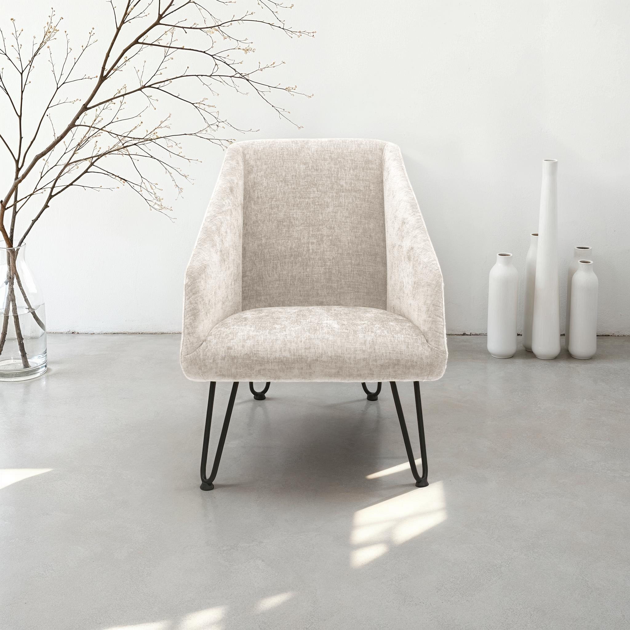 DOMO collection Sessel "Delft Loungesessel, Hairpin Legs, Retro, Metallbein günstig online kaufen