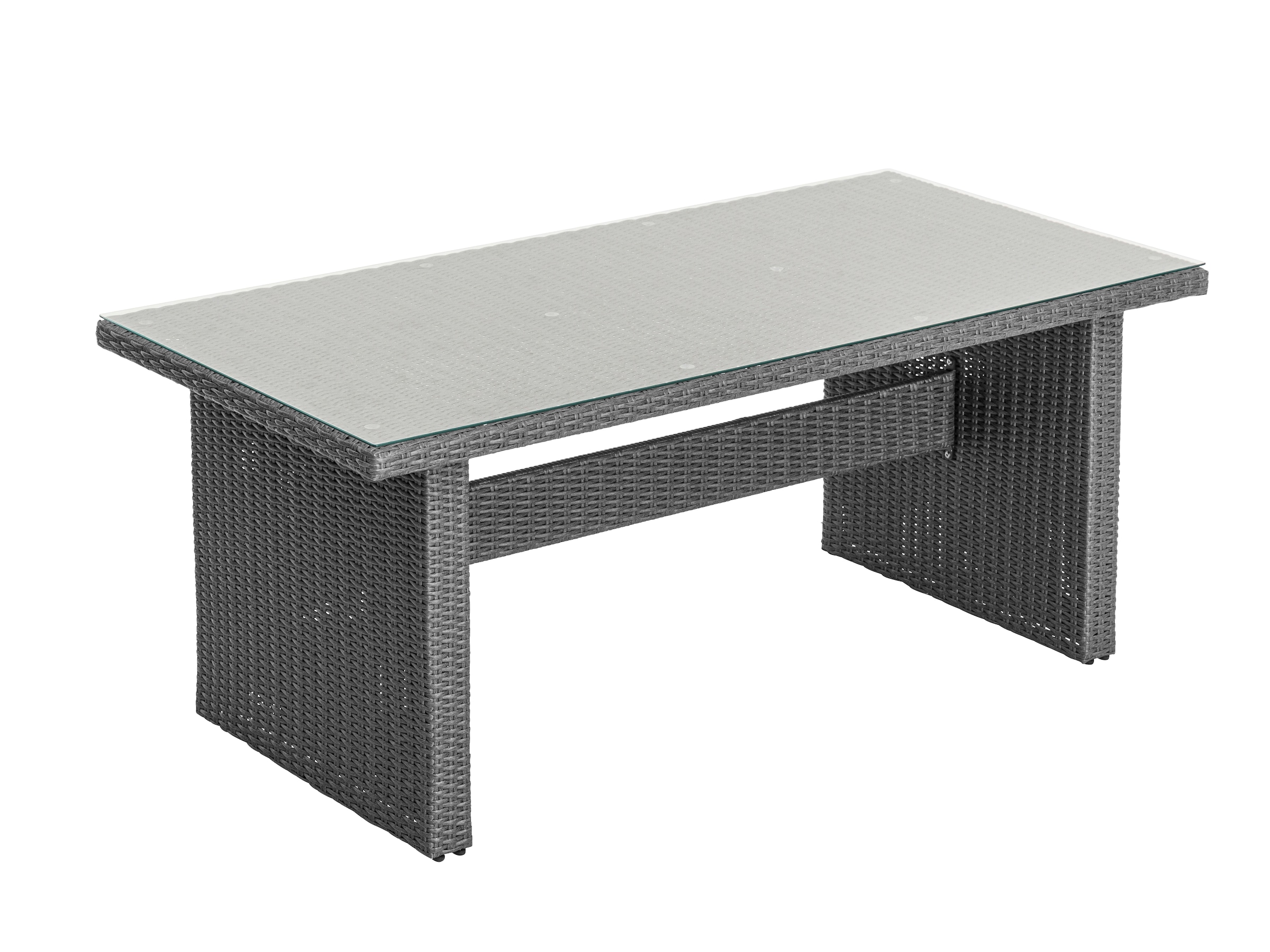 KONIFERA Garten-Essgruppe »»New Paris««, (Set, 13 tlg., 4 Sessel, Rückenlehne verstellbar, Tisch 90x180x75 cm), inkl. Auflagen, Aluminium/Polyrattan