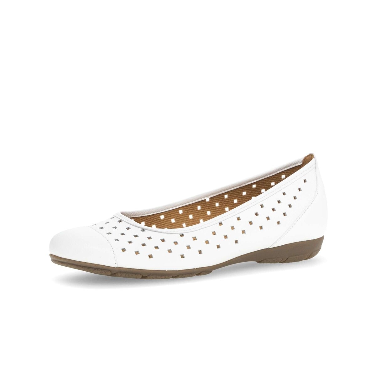 Ballerina GABOR "Sportliche Ballerina", Damen, Gr. 36, weiß, Schuhe Ballerina