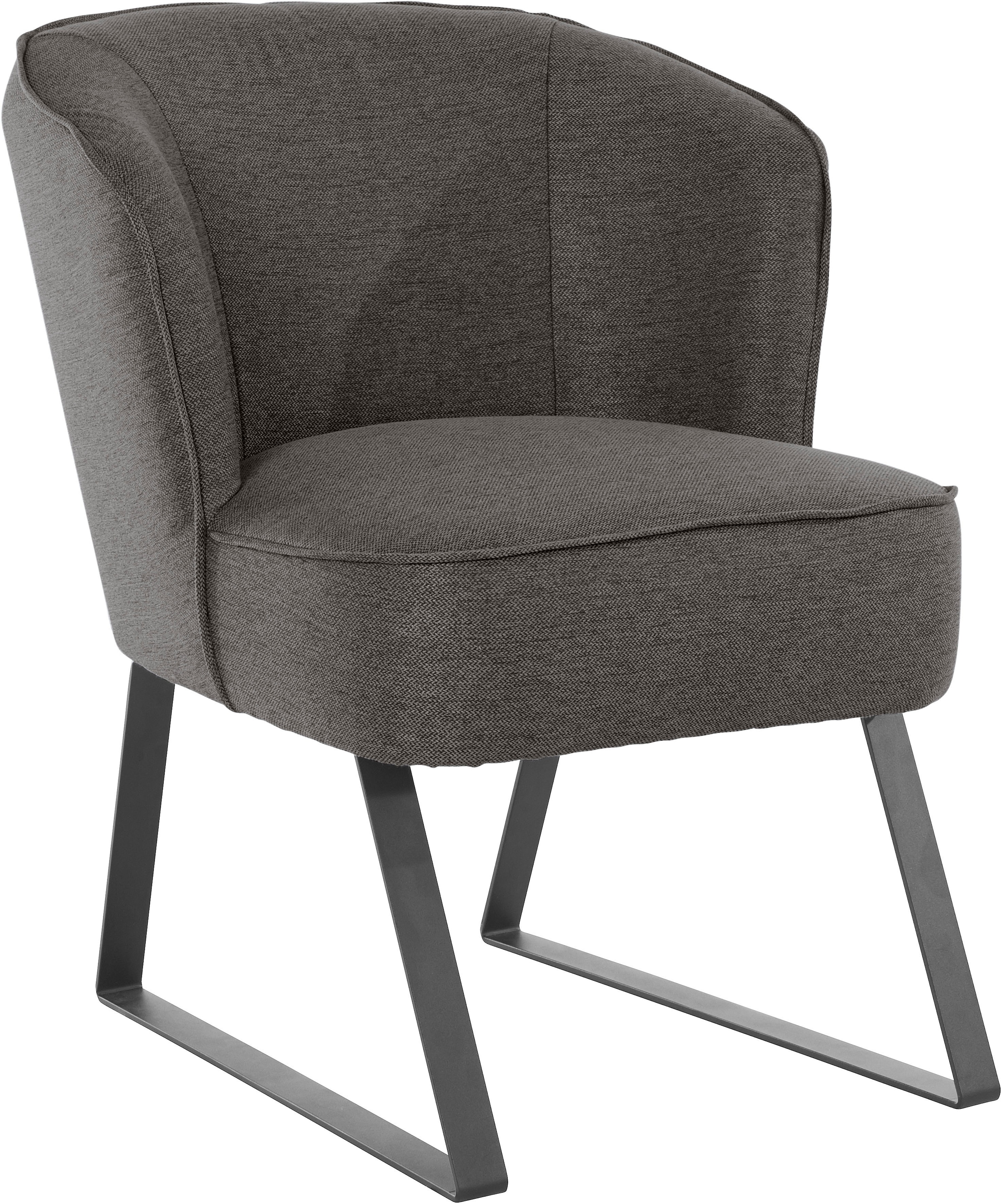 exxpo - sofa fashion Sessel »Americano, Loungesessel«, mit Keder und Metallfüßen, Bezug in verschiedenen Qualitäten, 1 Stck.