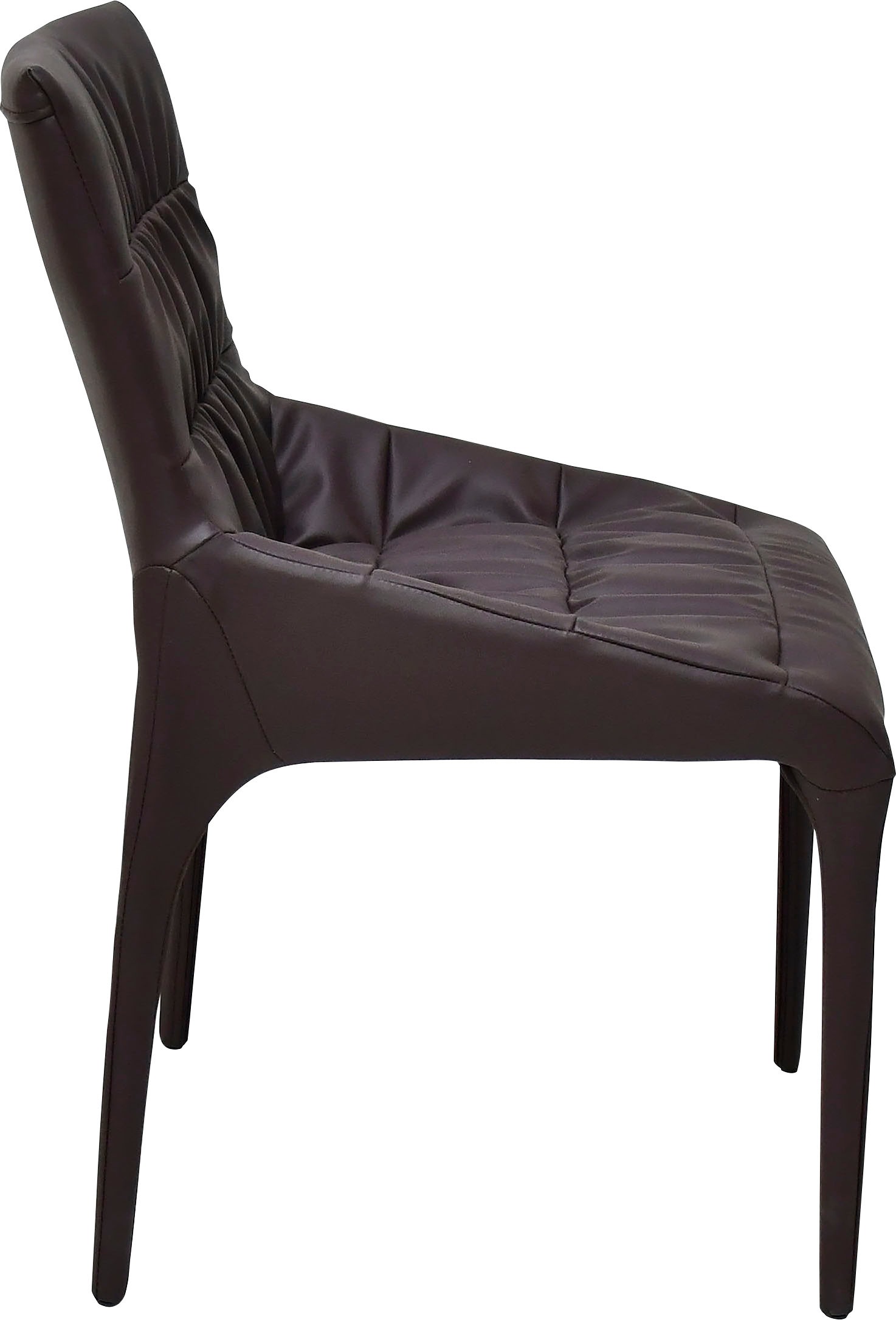 Thumbnail - Leonique 4-Fußstuhl "Dakota" () Polsterstuhl, dunkelbraun, Kunstleder-Look, schwarze Beine, 47x60x84