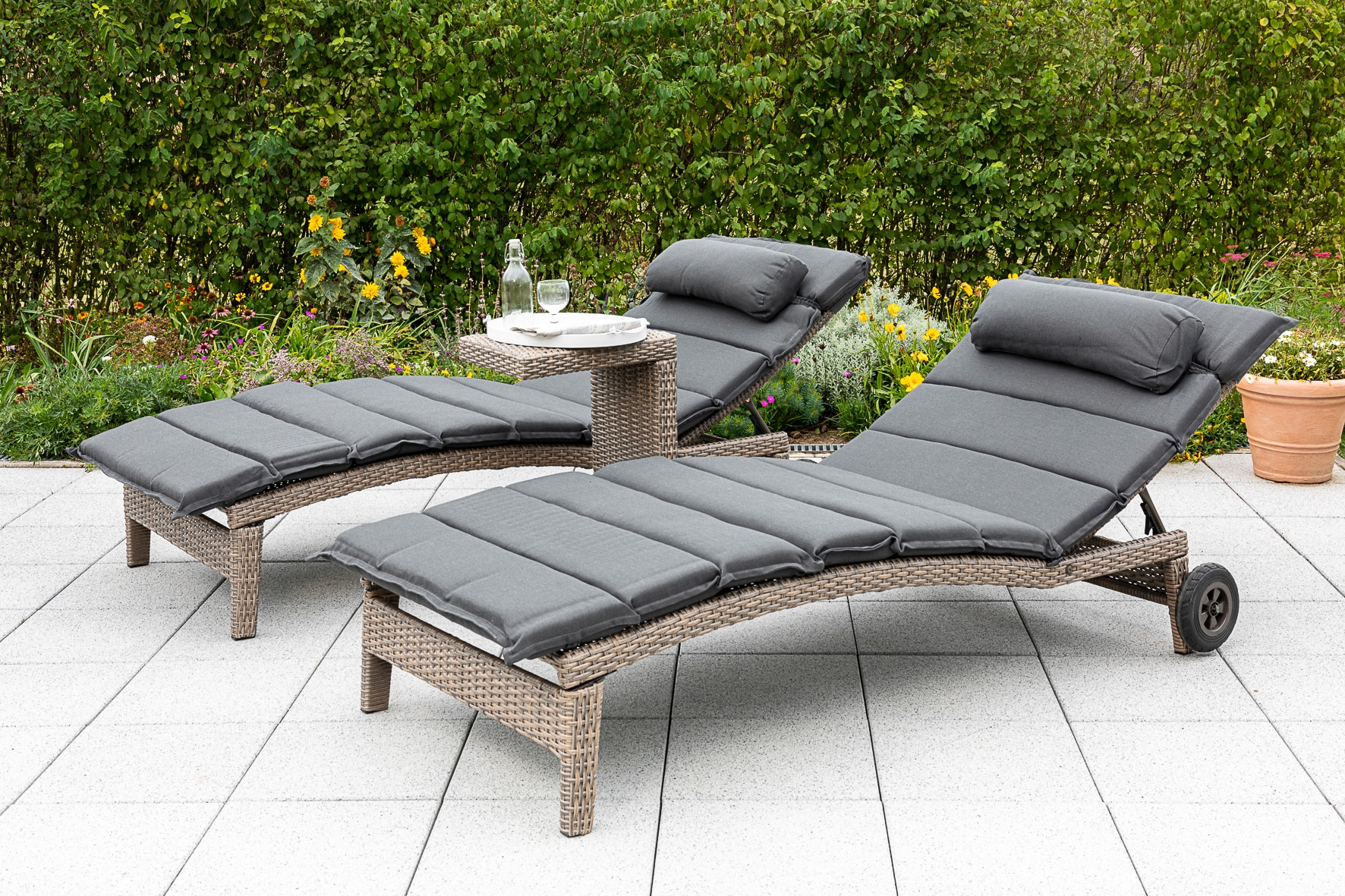 Gartenlounge-Set MERXX "Andalusia", grau, Obermaterial: 100% Polyester. Füllung: 100% Polyurethan, Sitzmöbel-Sets