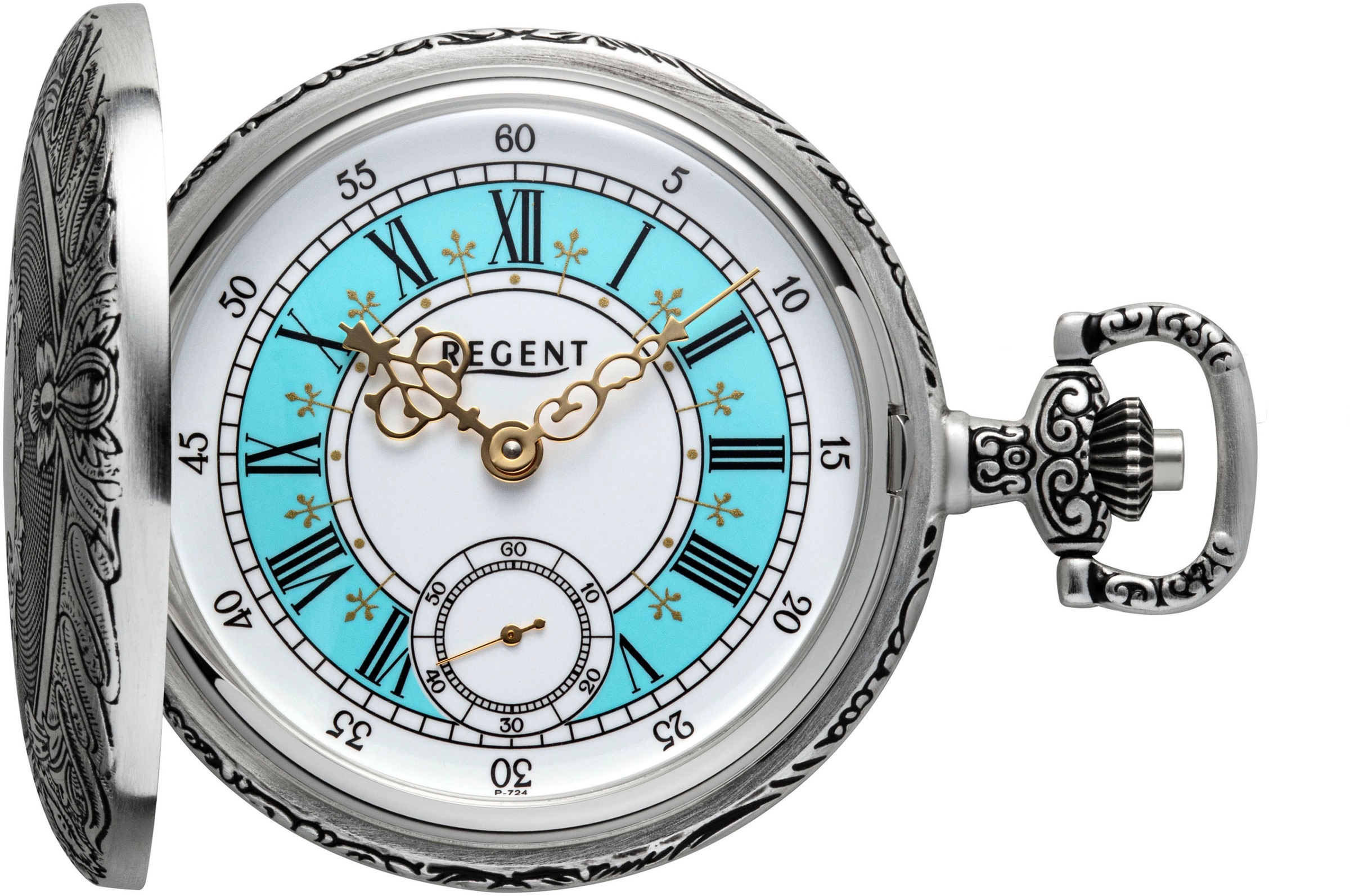 REGENT Damen Taschenuhr "P724-19467740", silber, Taschenuhren, Herrenuhr, Handaufzug, Acrylglas