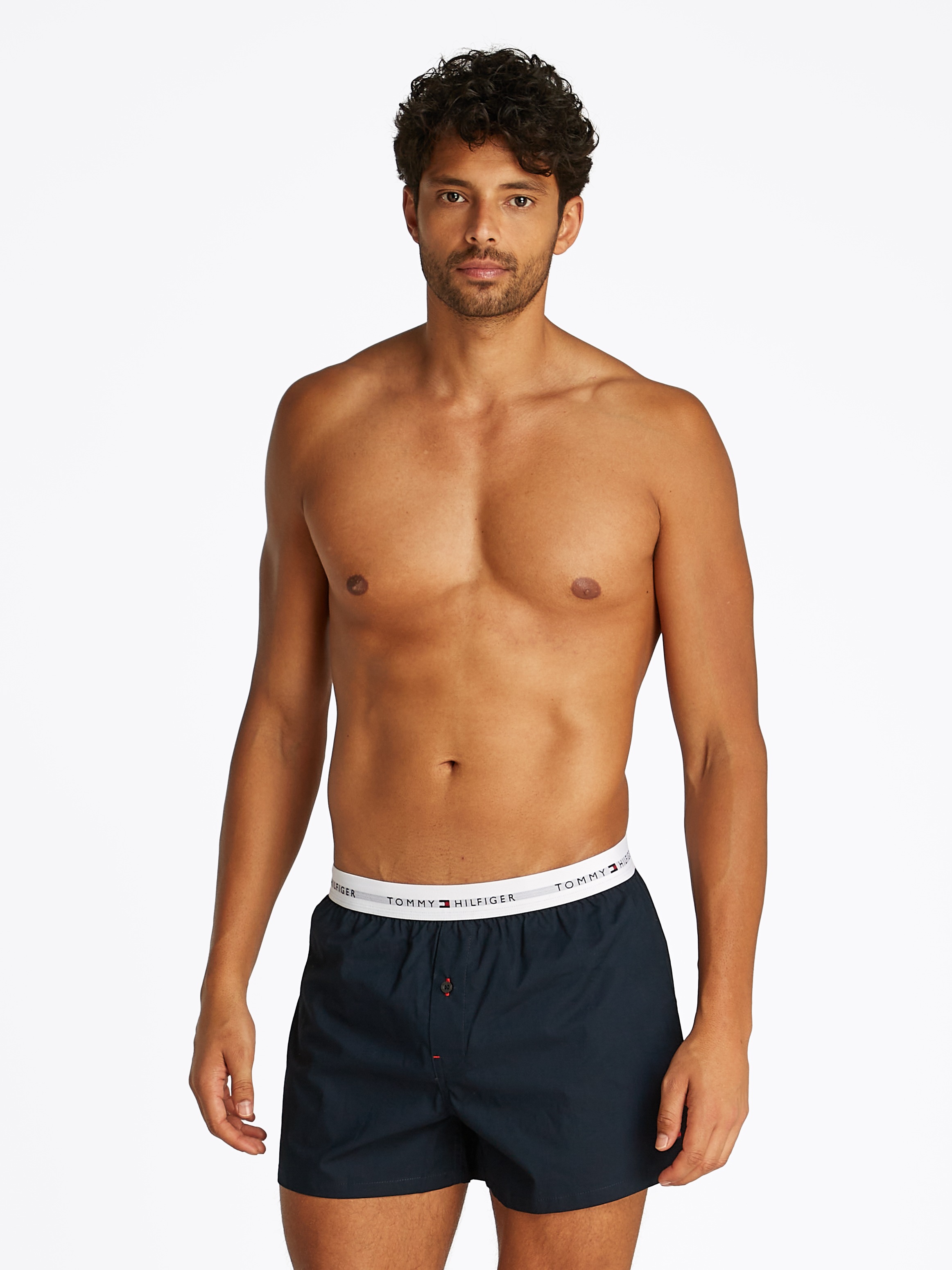 Tommy Hilfiger Underwear Webboxer »2P WOVEN BOXER« Packung, 2er, 2 Stk. mit Logobund