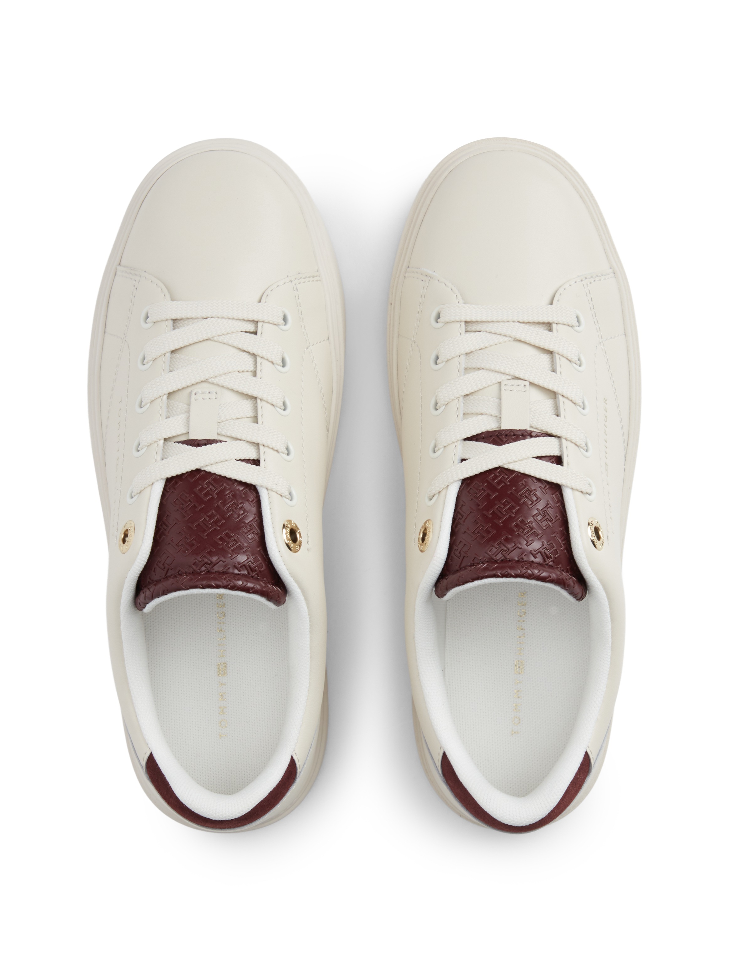 Tommy Hilfiger Plateausneaker »TH FEMININE CUPSOLE MONOGRAM«  Freizeitschuh, Halbschuh, Schnürer, Logoprägung an der Schuhzunge