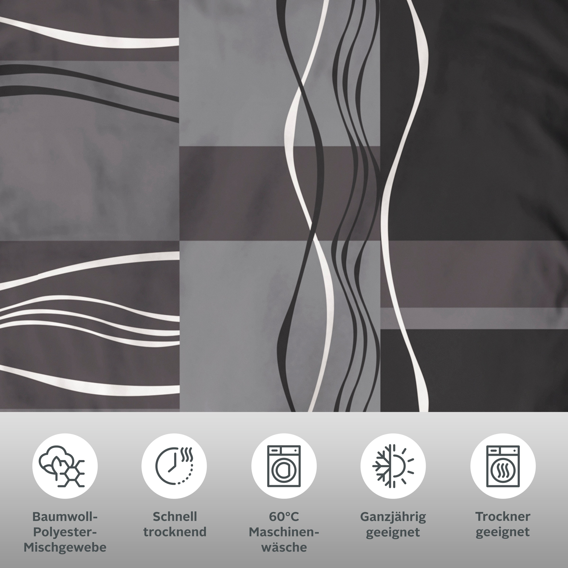 Thumbnail - my home Bettwäsche "Kelian" 3 tlg. in verschiedenen Qualitäten, gemusterte Bettwäsche