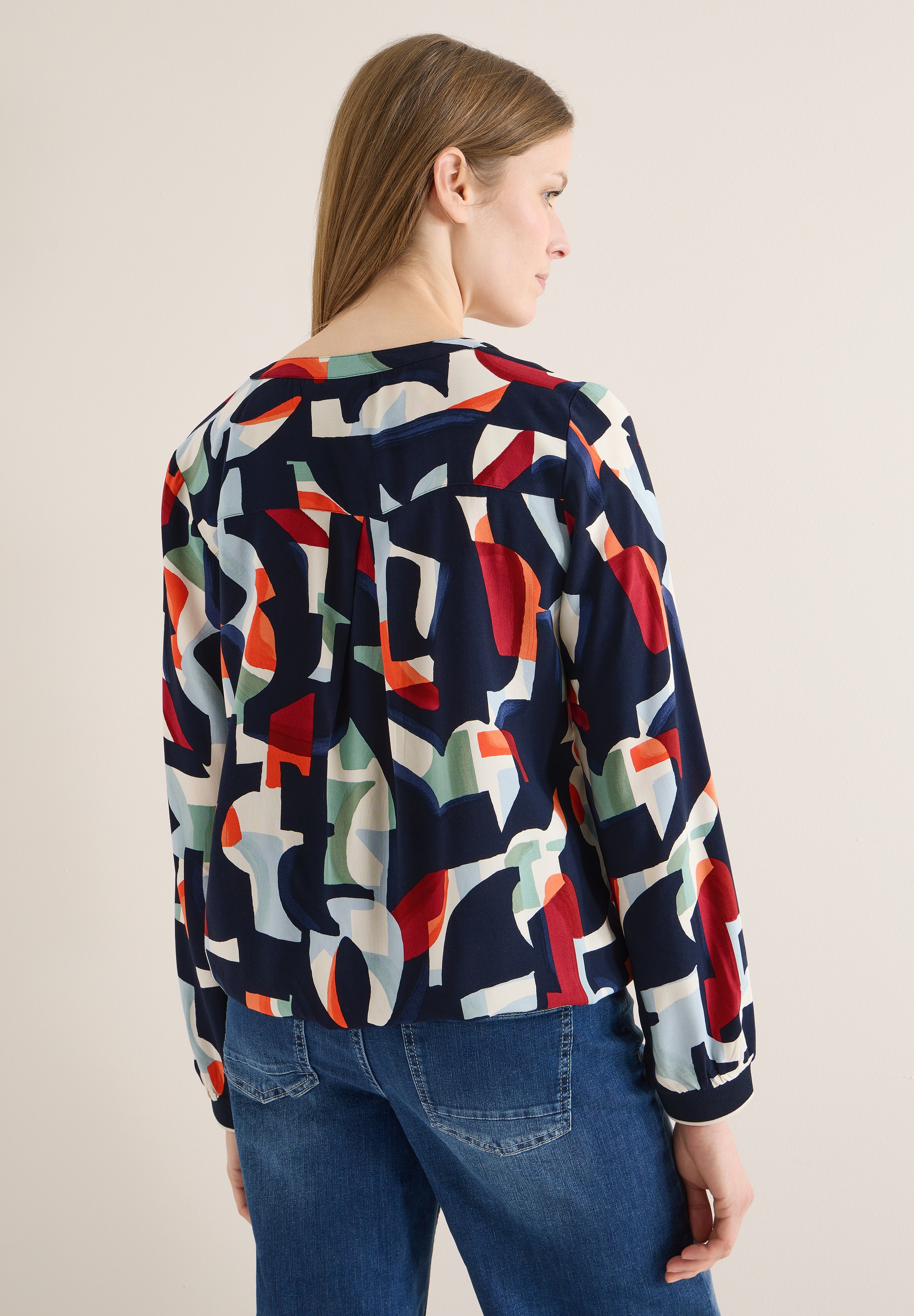 Cecil Langarmbluse aus satinierter Viskose günstig online kaufen