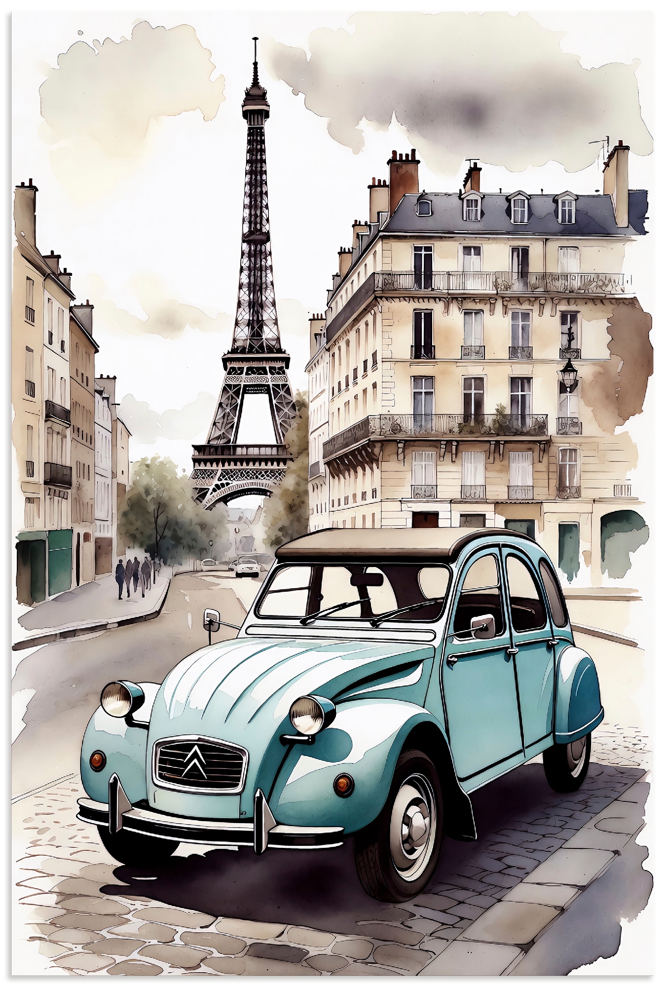Artland Wandbild "2CV - die bekannte Ente" 1 Stk. tlg. als Alubild, Leinwandbild, Poster, Wandaufkleber in verschied. Größen