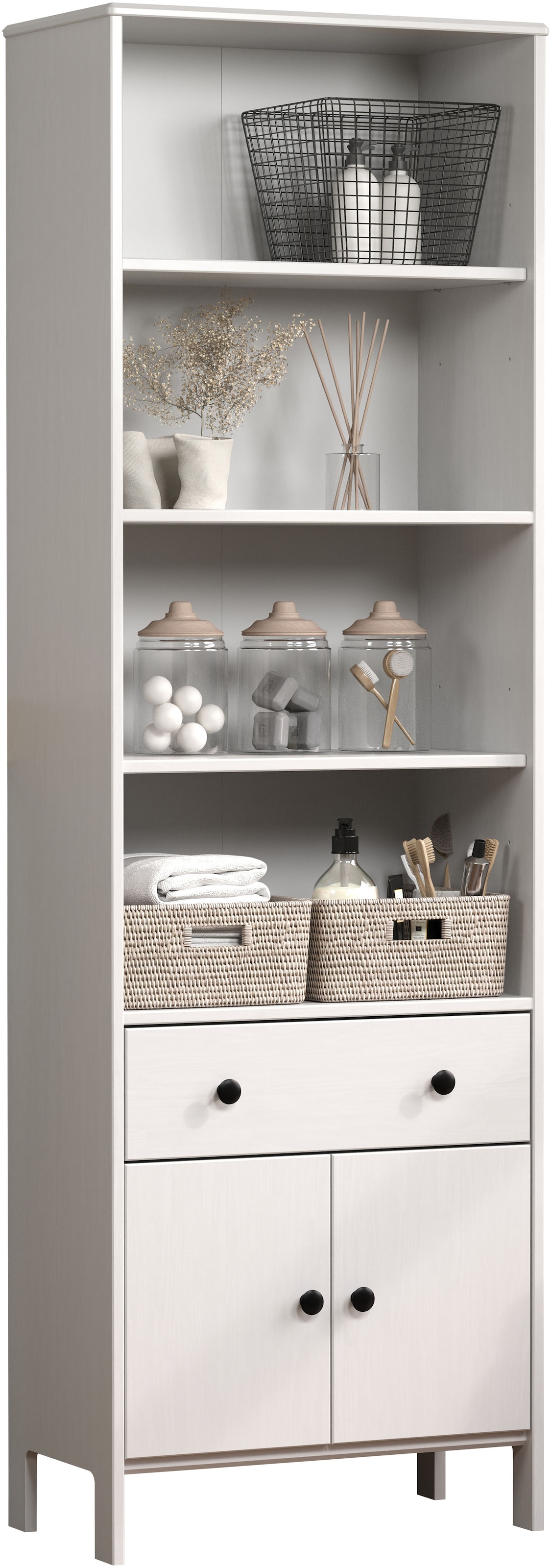 welltime Hochschrank "Kall" 1 Stk. tlg. Badezimmerschrank aus Kiefer-Massiv günstig online kaufen
