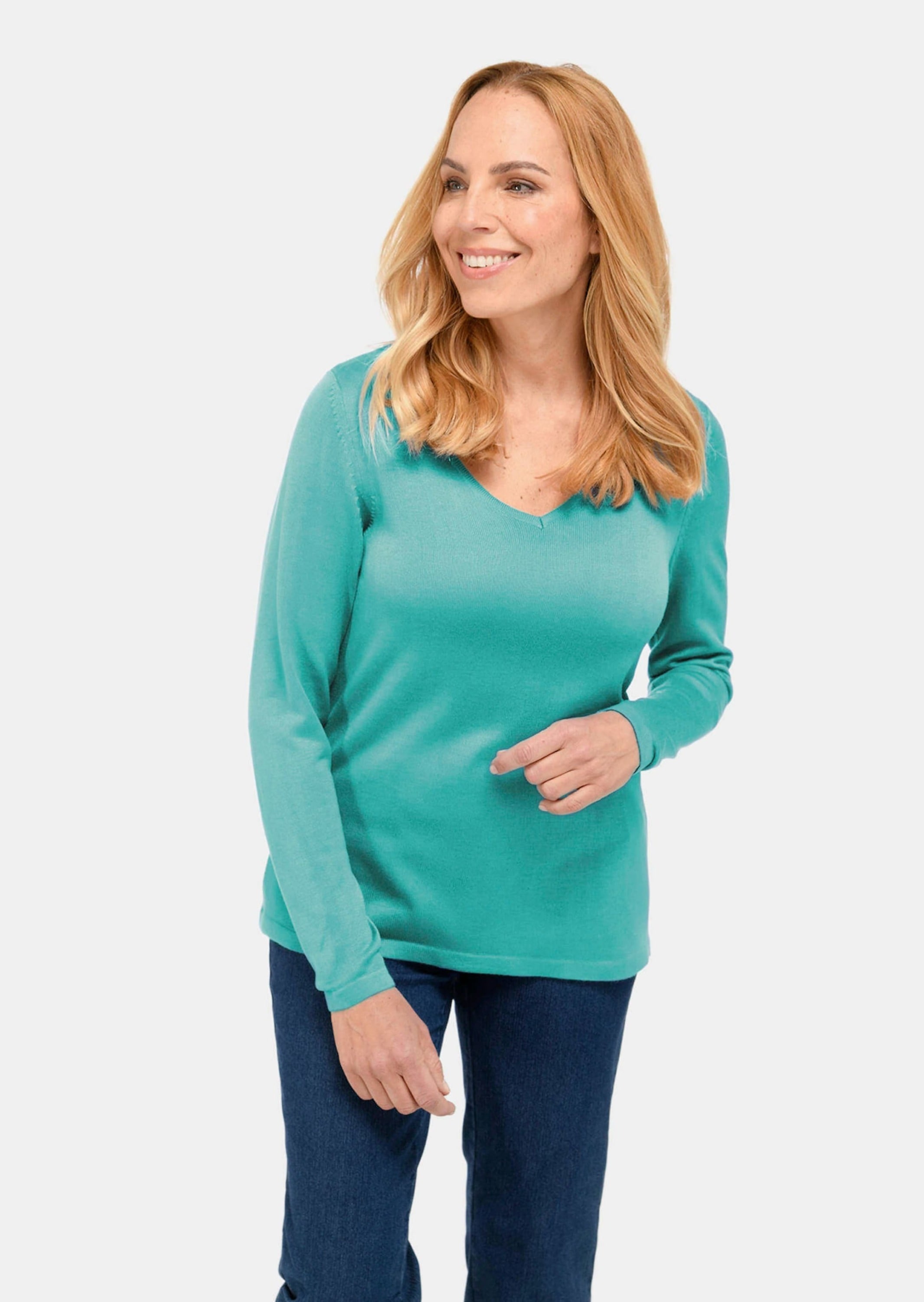 GOLDNER Strickpullover »V-Pullover Unkomplizierter Pullover mit V-Ausschnitt«
