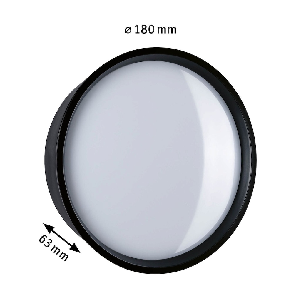 Paulmann LED Außen-Wandleuchte »Platomo IP44 rund 180mm 3000K 14,5W 1200lm 230V Kunststoff«, 1 flammig-flammig